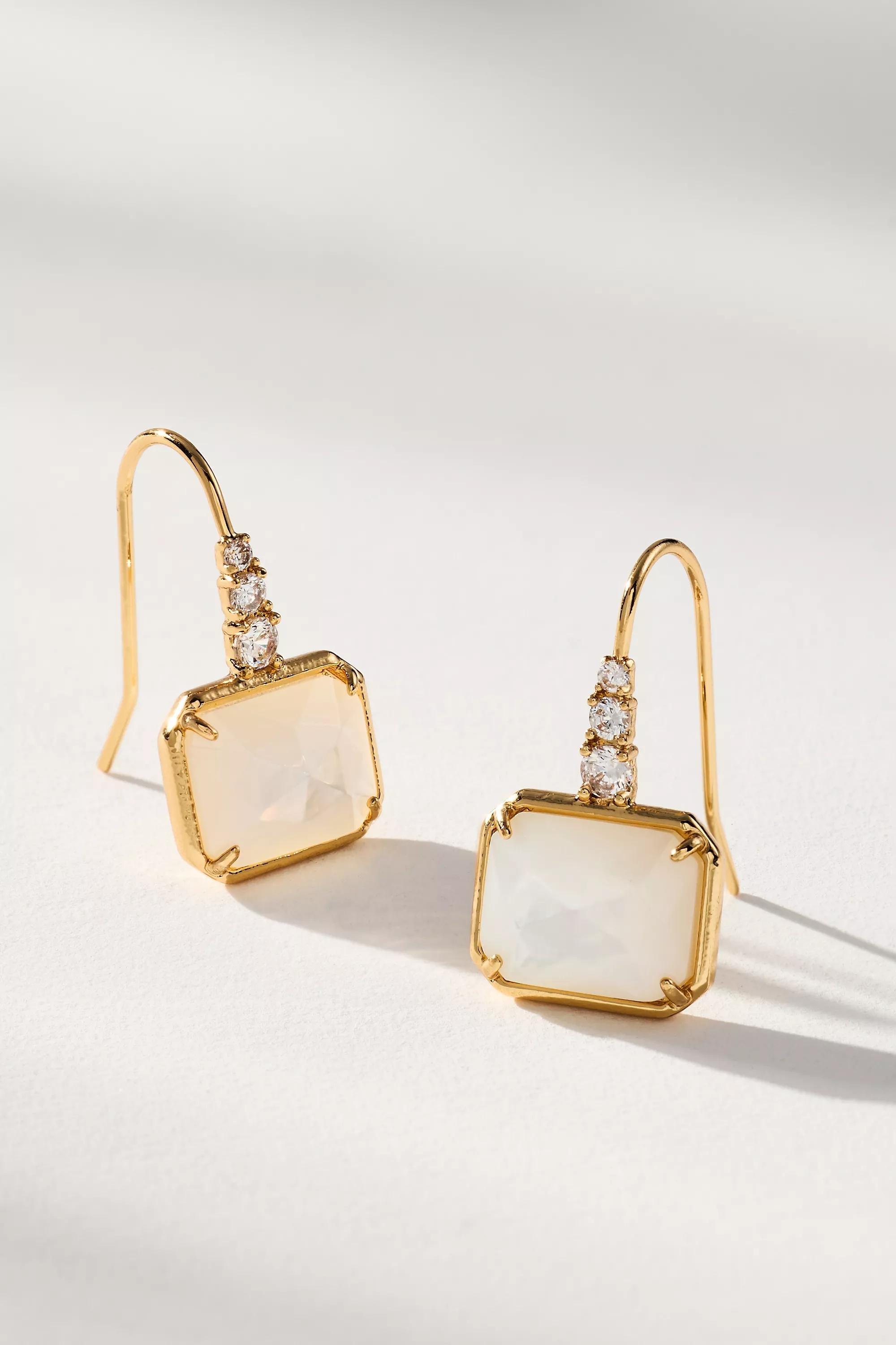 PEARL Faceted Stone Drop Earrings, A501_0017, large image number 1