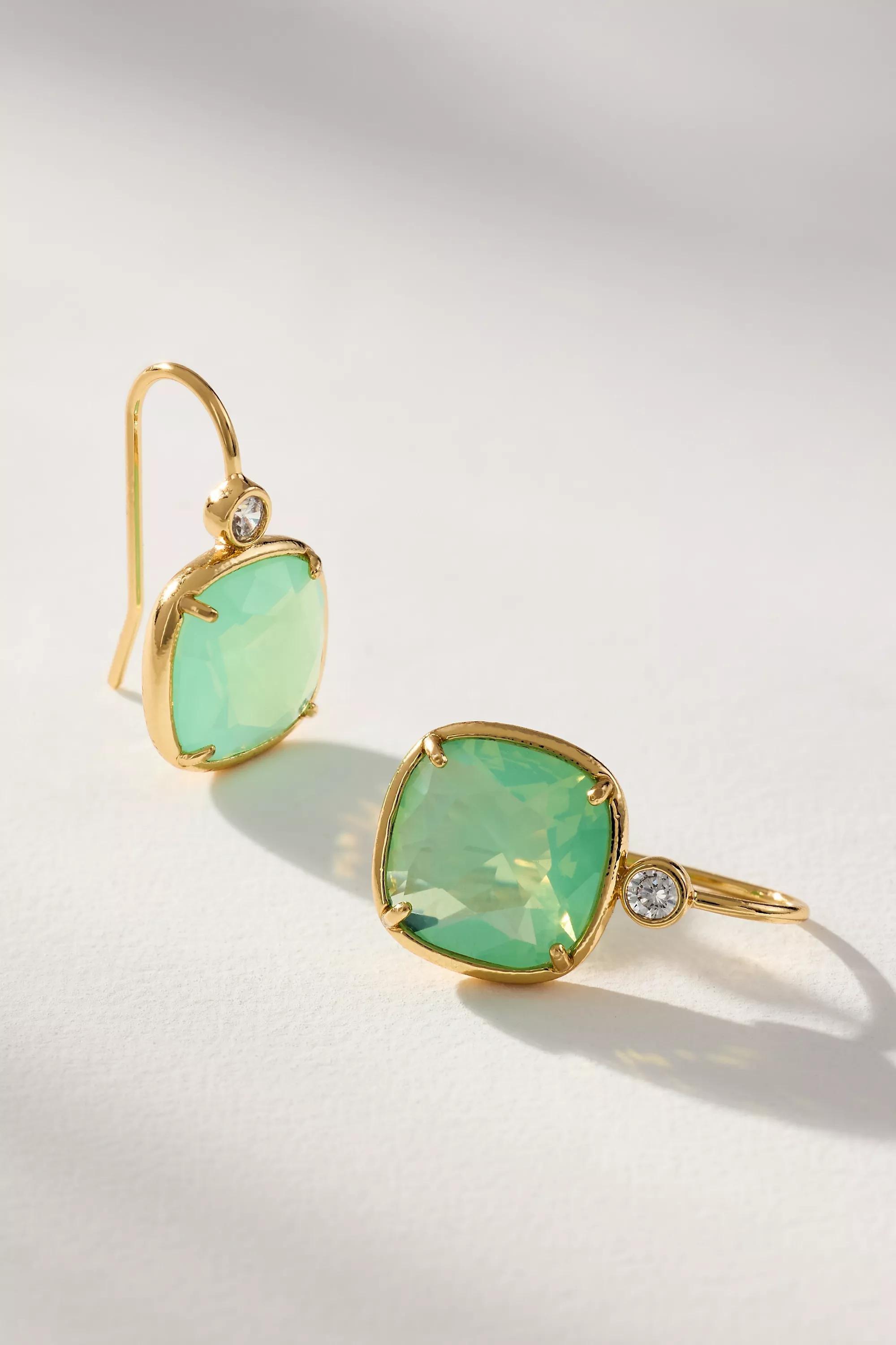 MINT Faceted Stone Drop Earrings, A501_0102, large image number 1