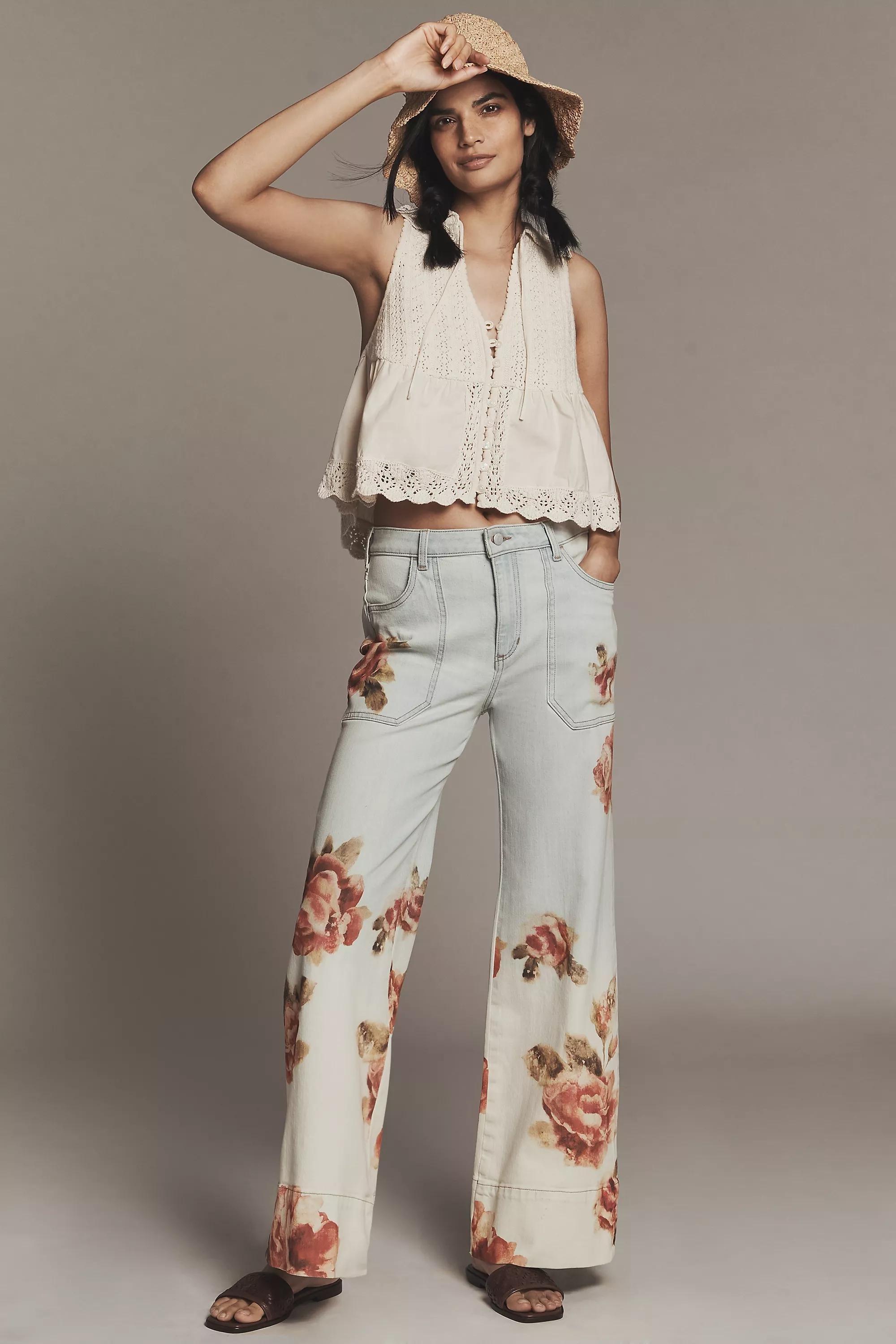 By Pilcro Relaxed High-Rise Flare Jeans, White, A501_0014, large image number 0