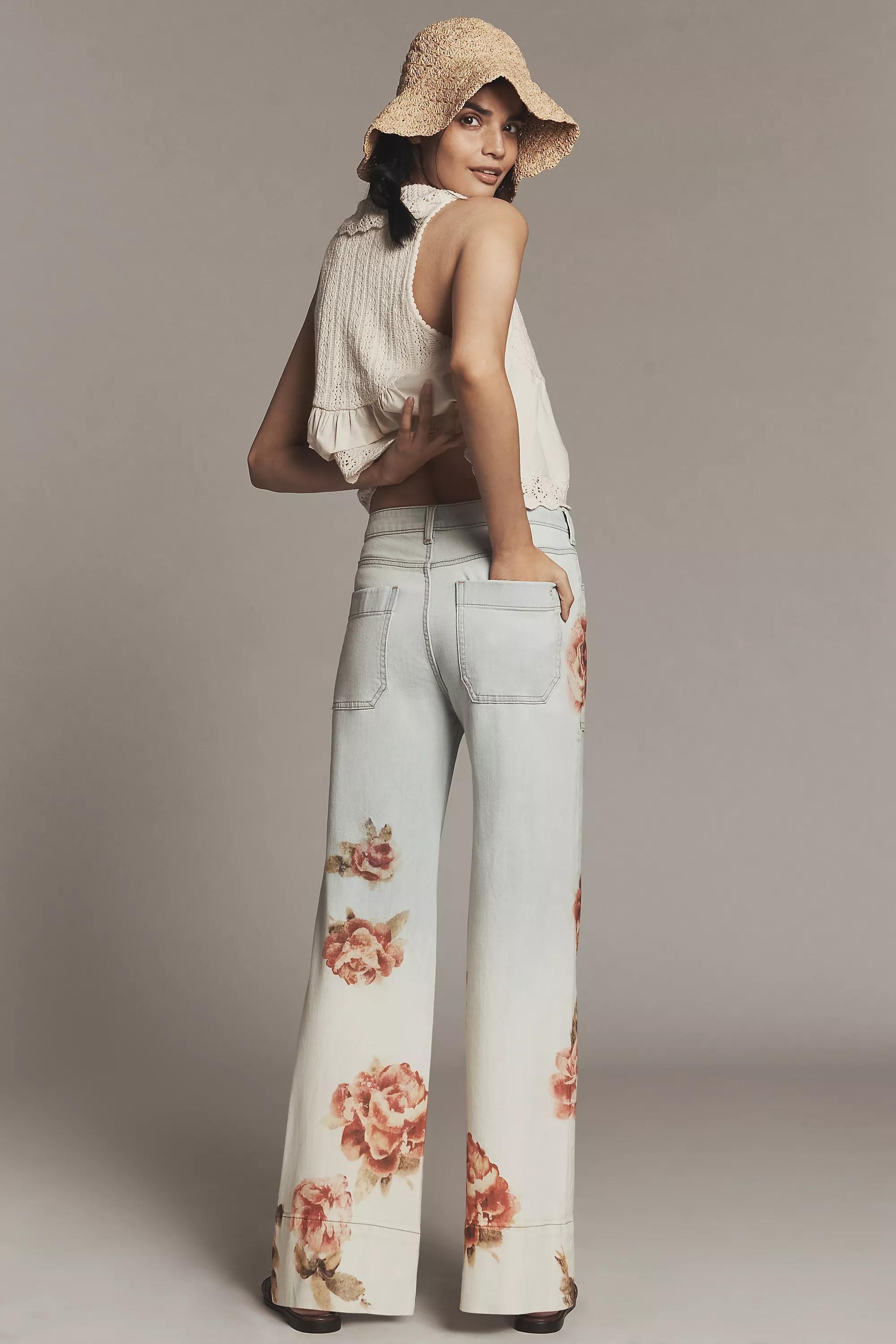 By Pilcro Relaxed High-Rise Flare Jeans, White, A501_0014, large image number 1