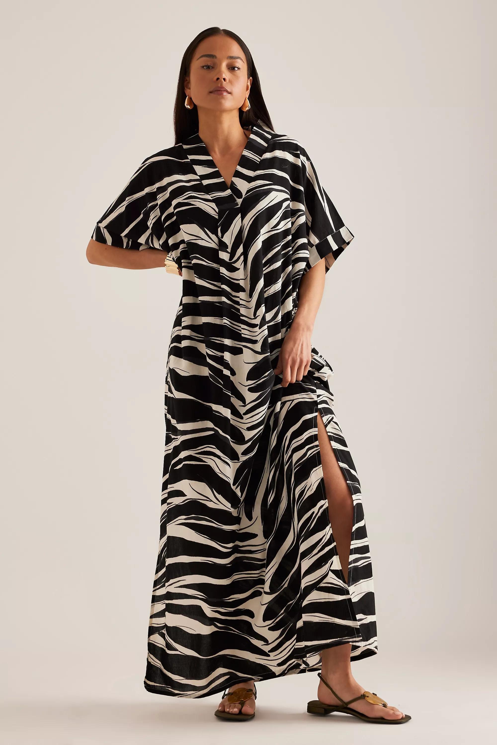 By Anthropologie Zebra Print Kimono, Multicolour, A501_0018, large image number 0