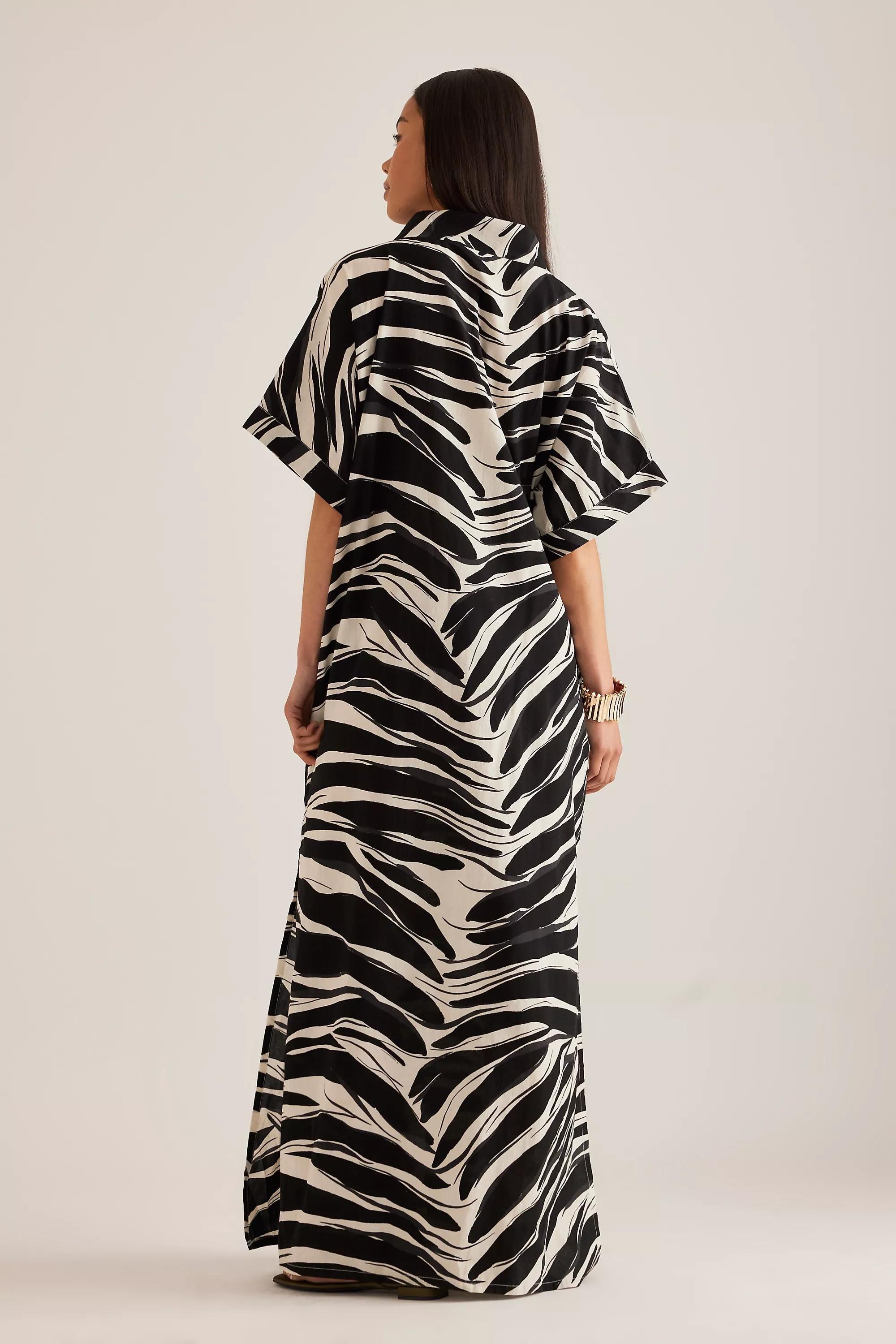 By Anthropologie Zebra Print Kimono, Multicolour, A501_0018, large image number 1