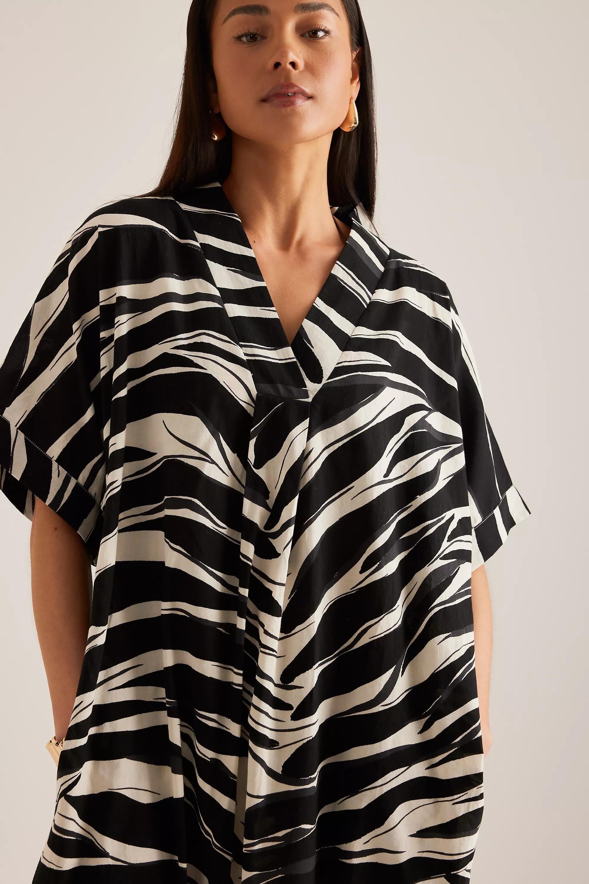 By Anthropologie Zebra Print Kimono, Multicolour, A501_0018, large image number 2