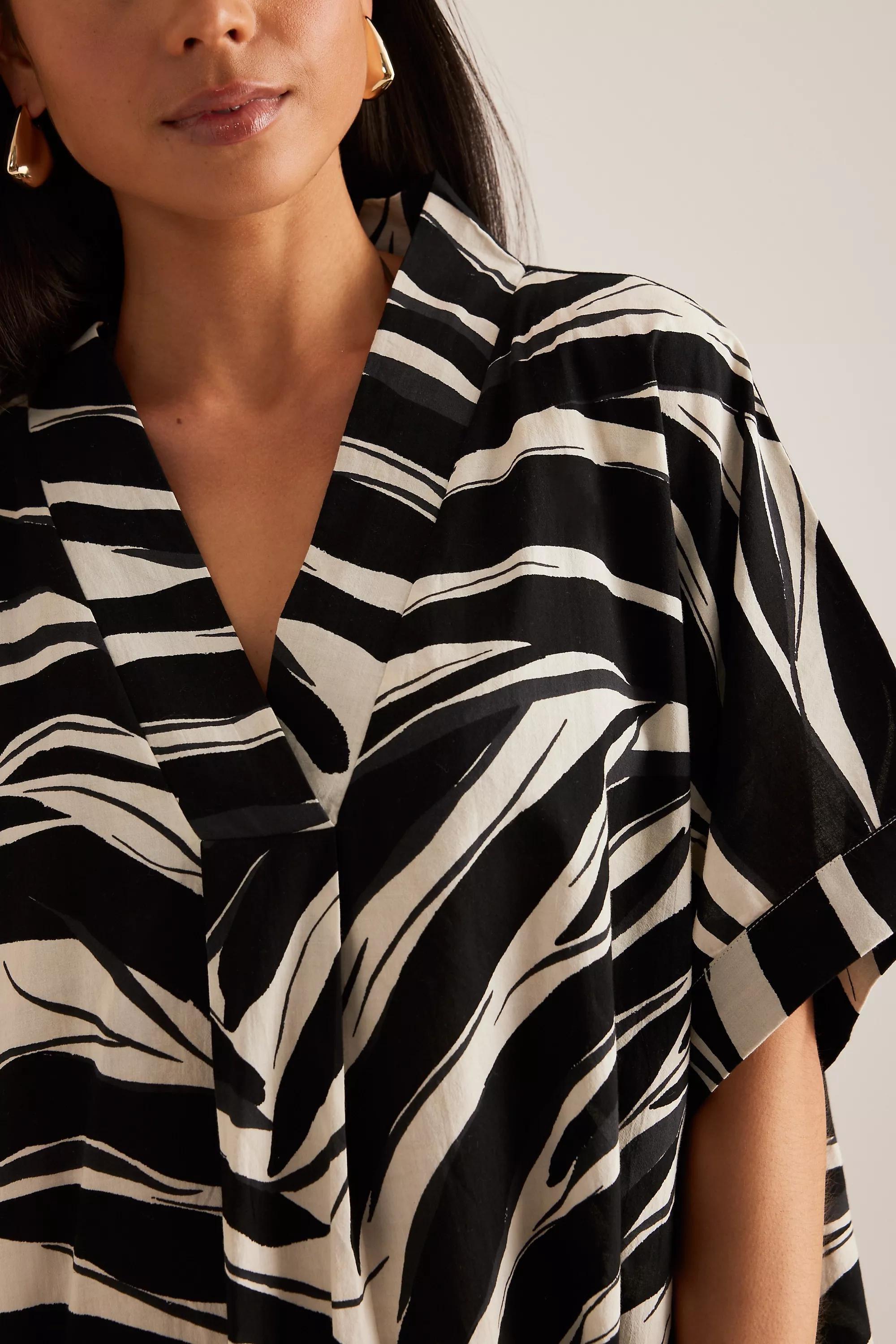 By Anthropologie Zebra Print Kimono, Multicolour, A501_0018, large image number 4