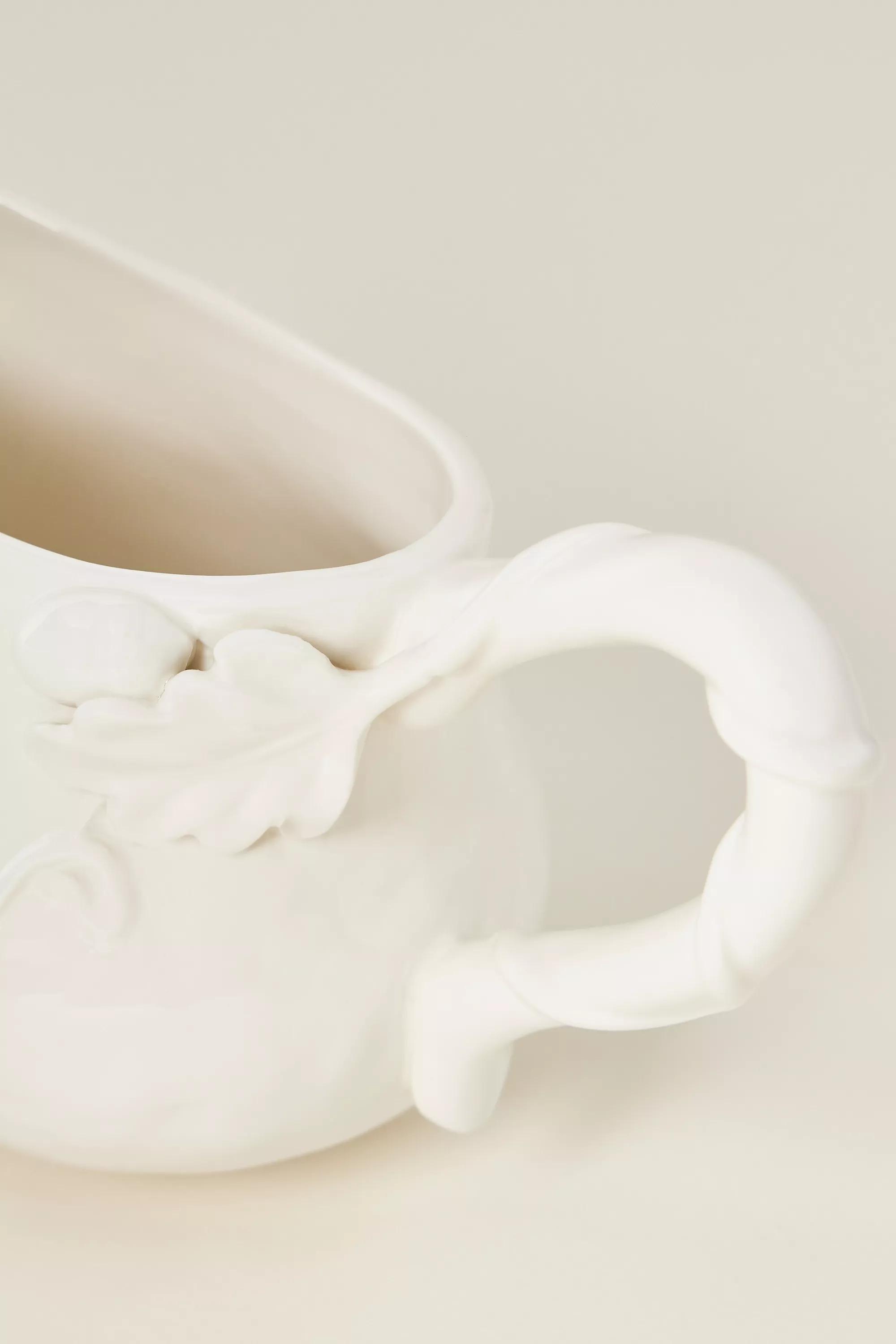 Oak Leaf Stoneware Gravy Boat, Pearl, A501_0017, large image number 2