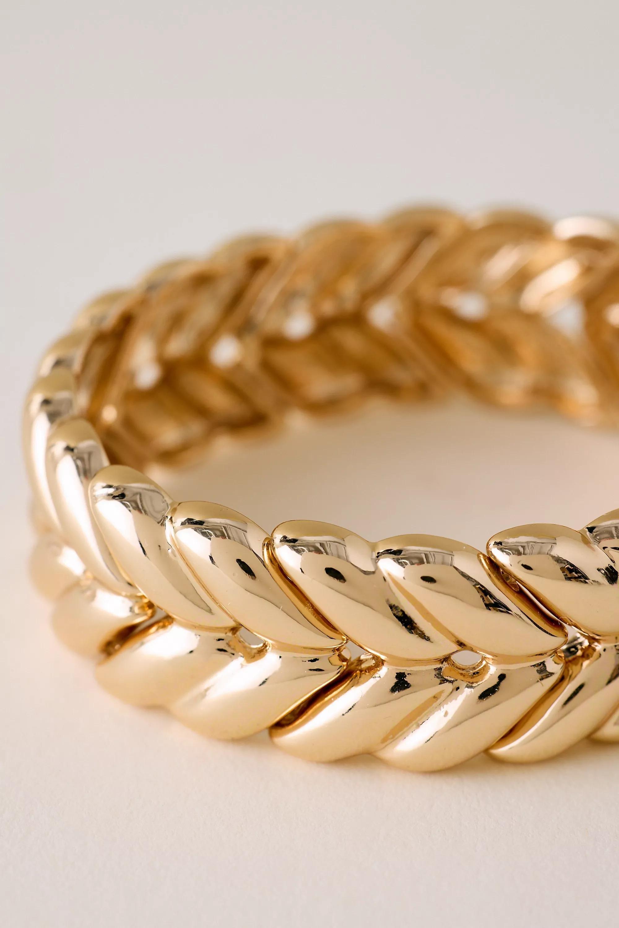 Chicklet Cuff Bracelet, Gold, A501_0070, large image number 1