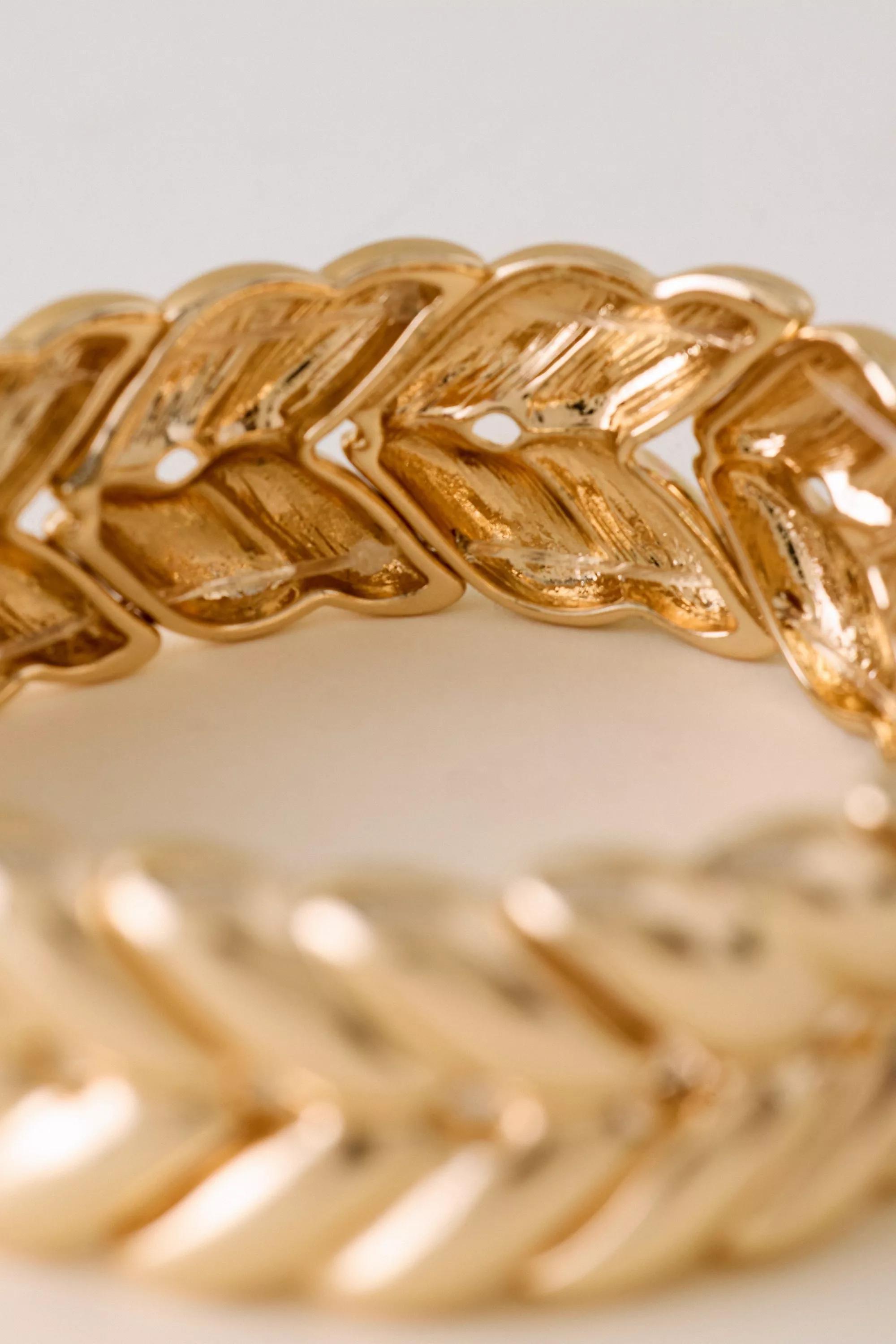 Chicklet Cuff Bracelet, Gold, A501_0070, large image number 2