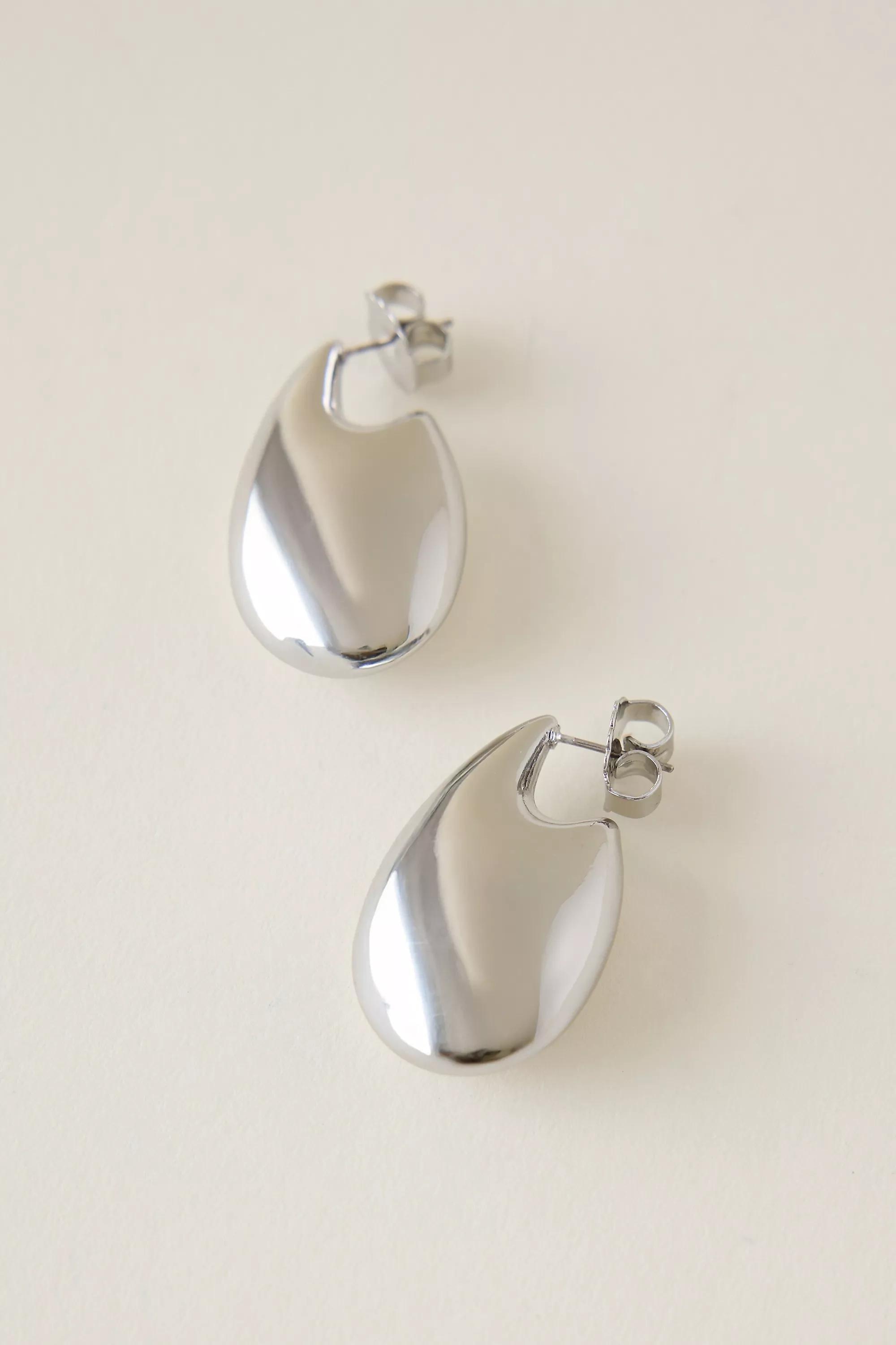 Dome Chunky Drop Earrings, Silver, A501_0007, large image number 0