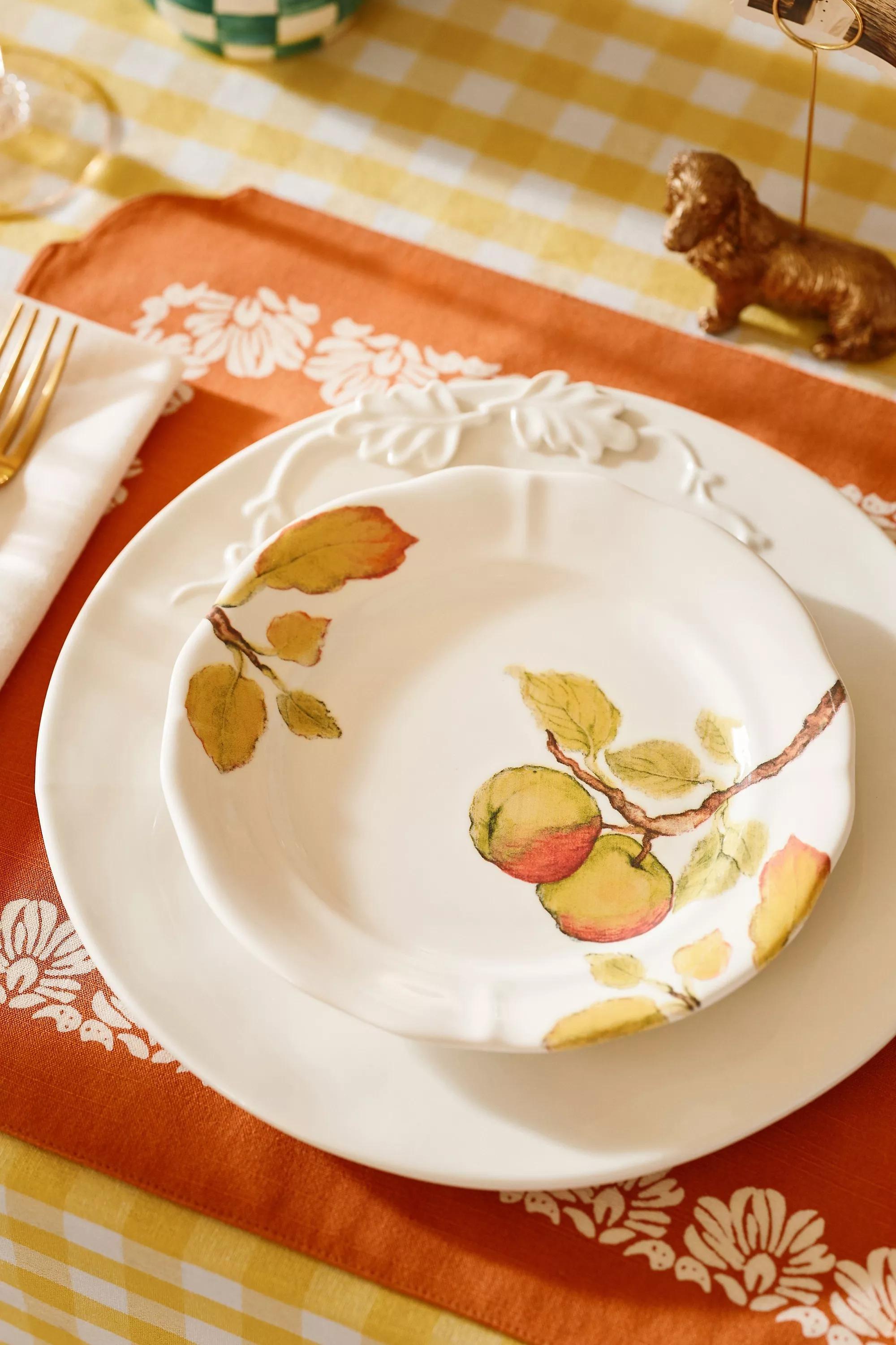 Oak Leaf Stoneware Dinner Plate, White, A501_0014, large image number 4