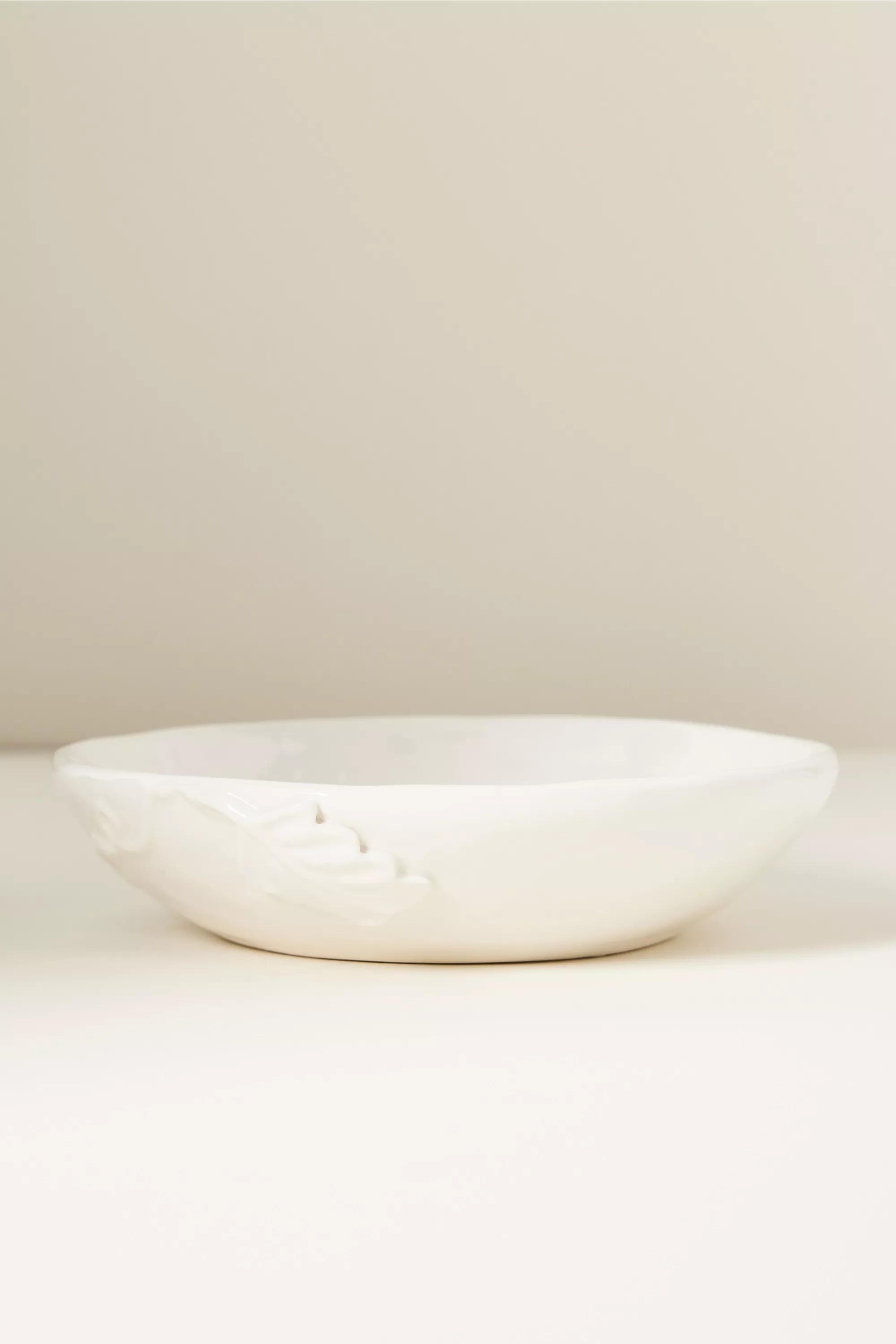 NEUTRAL Oak Leaf Stoneware Pasta Bowl, A501_0014, medium