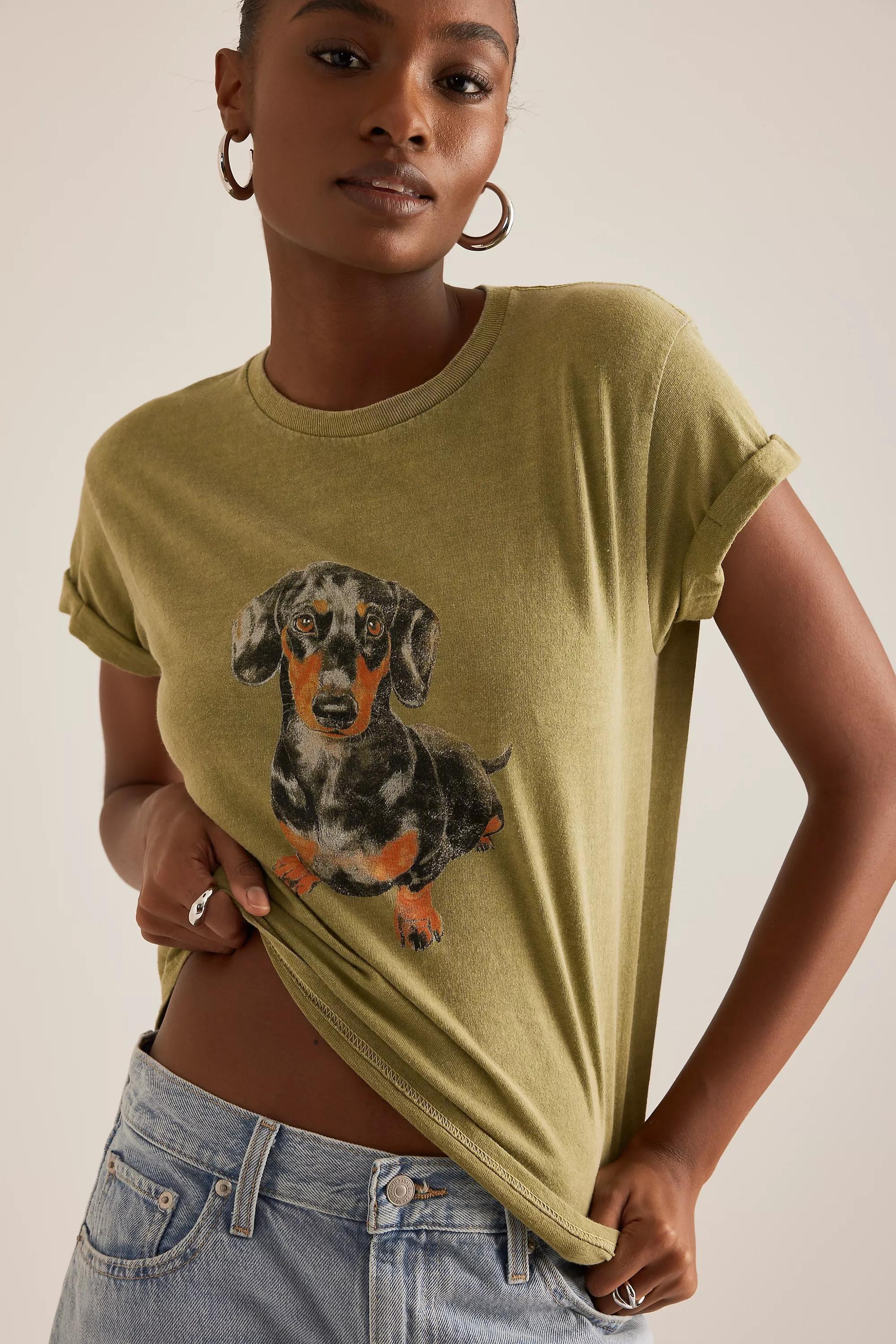 By Anthropologie Printed T- Shirt, Green, , large image number 3