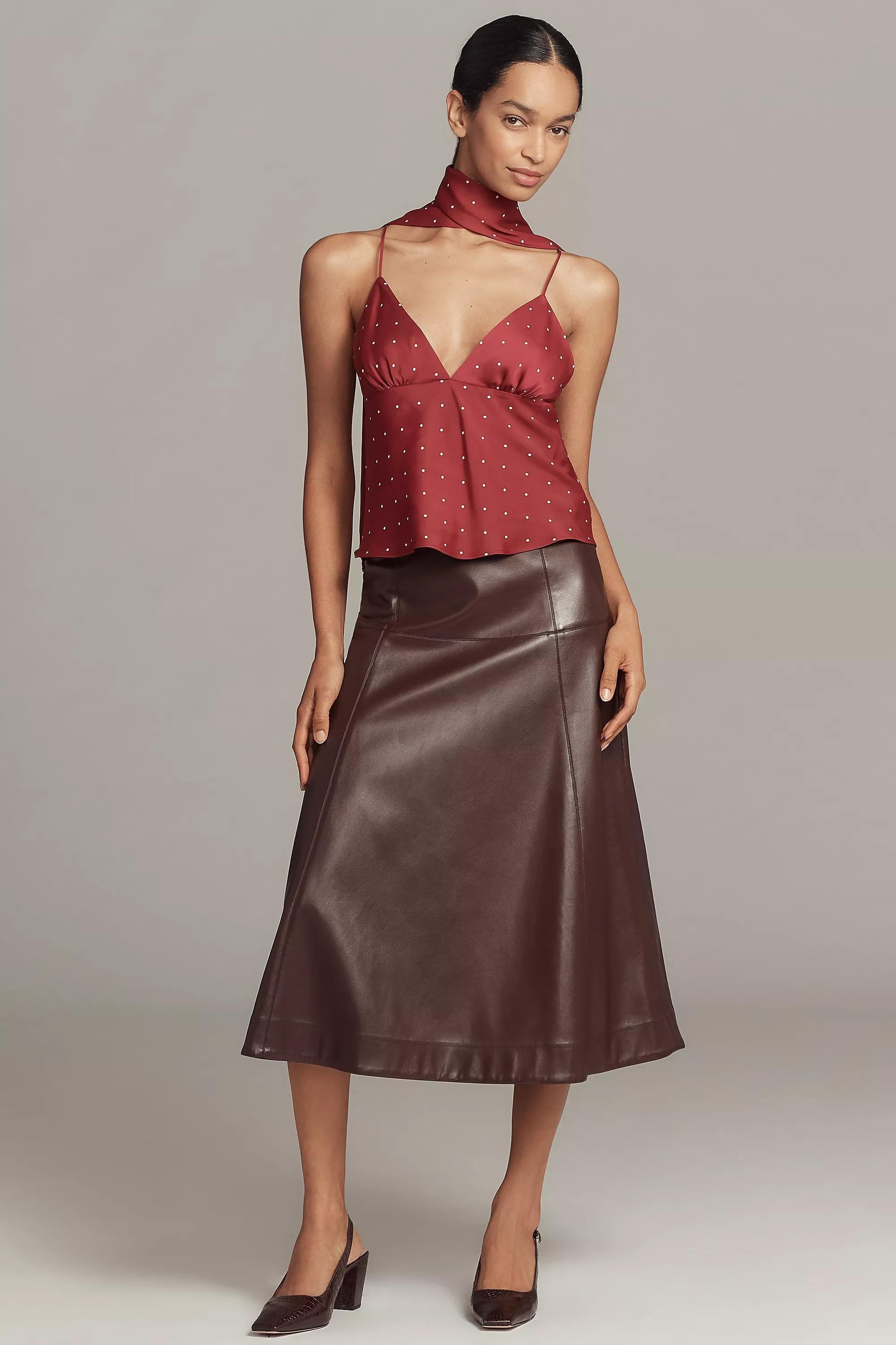 By Maeve Scarf-Neck Printed V-Neck Cami Top, Red, A501_0061, large image number 3