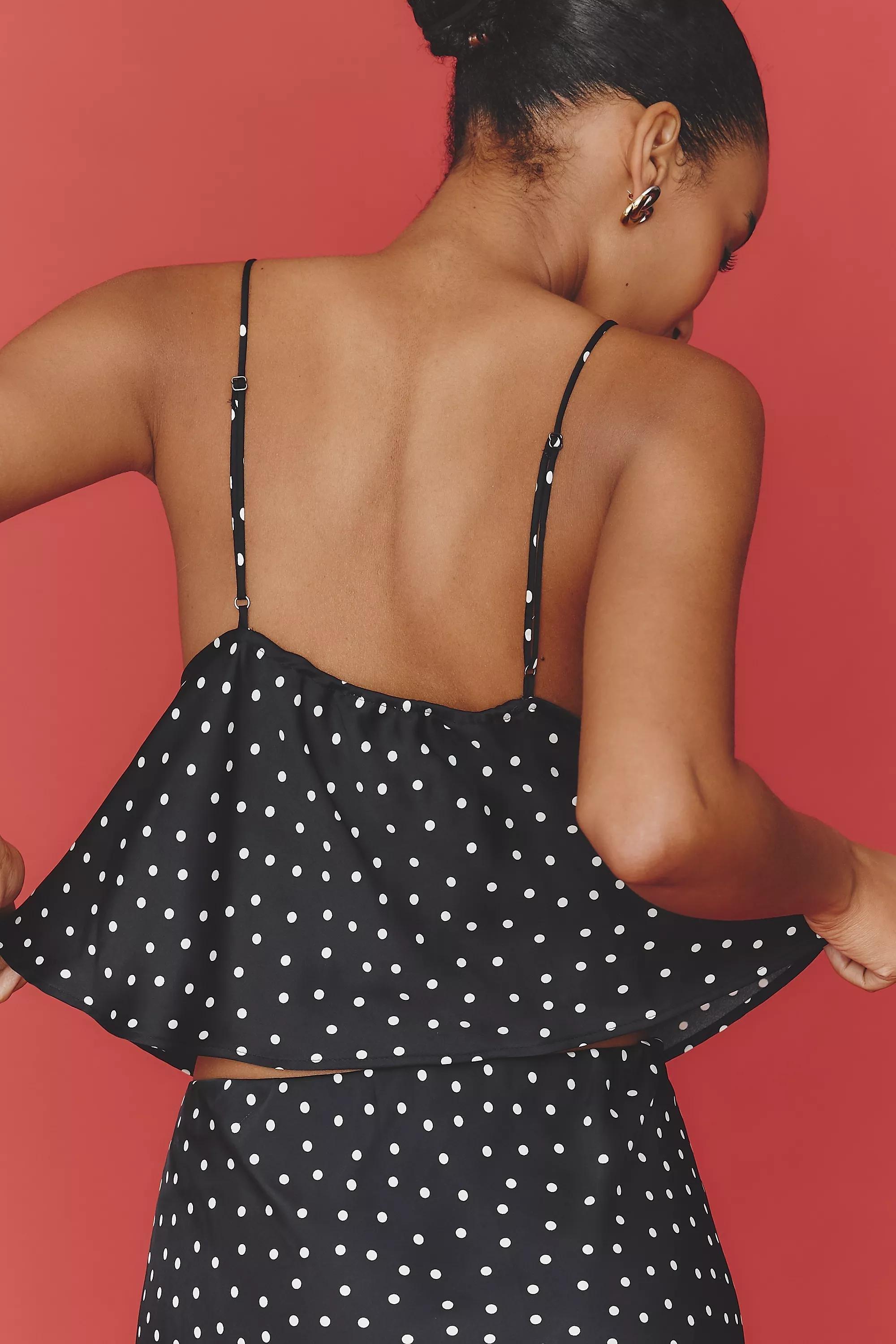 By Maeve Scarf-Neck Printed V-Neck Tank Top , Black, A501_0560, large image number 1