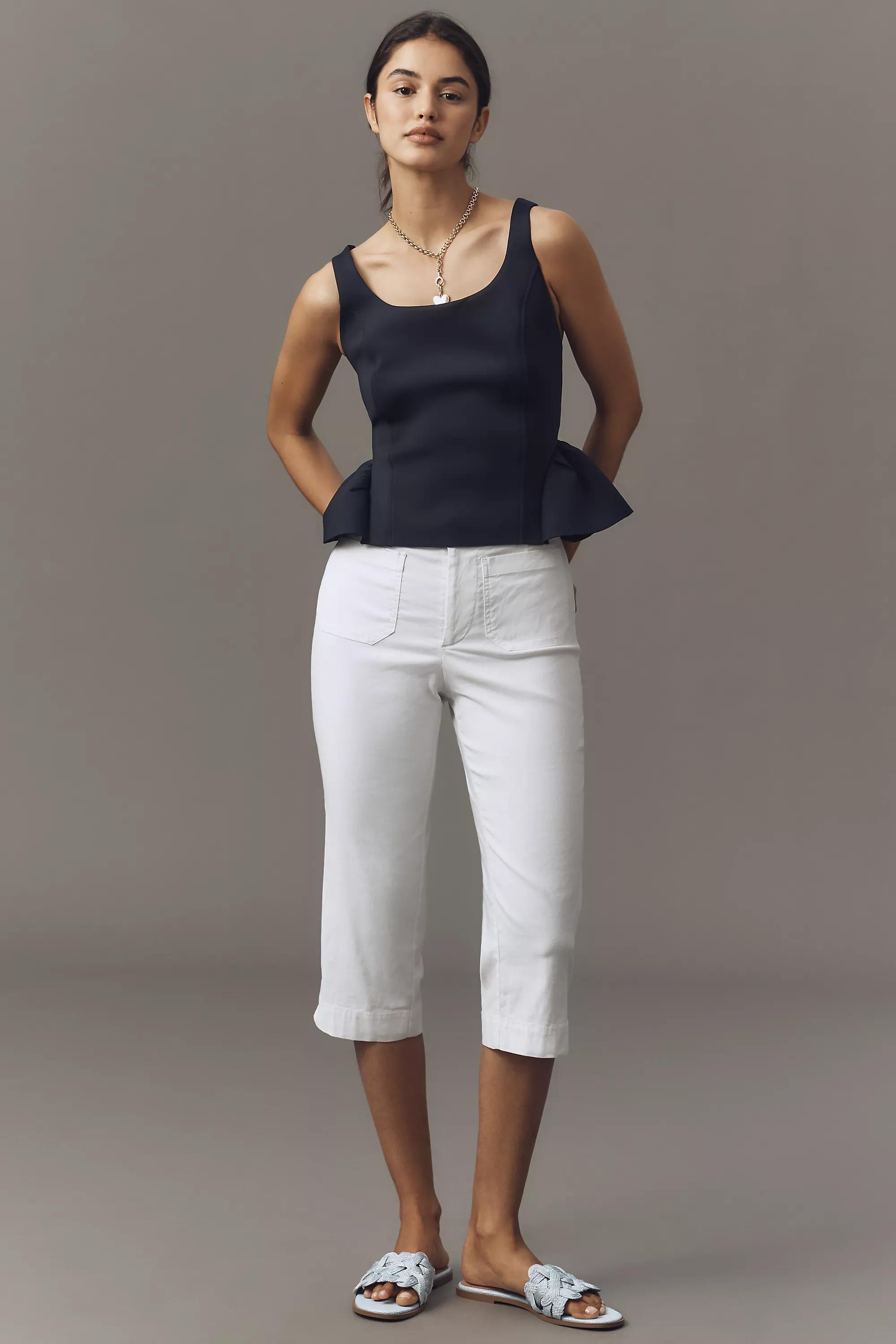 By Maeve Scuba Peplum Tank Top, Navy, A501_0041, large image number 2