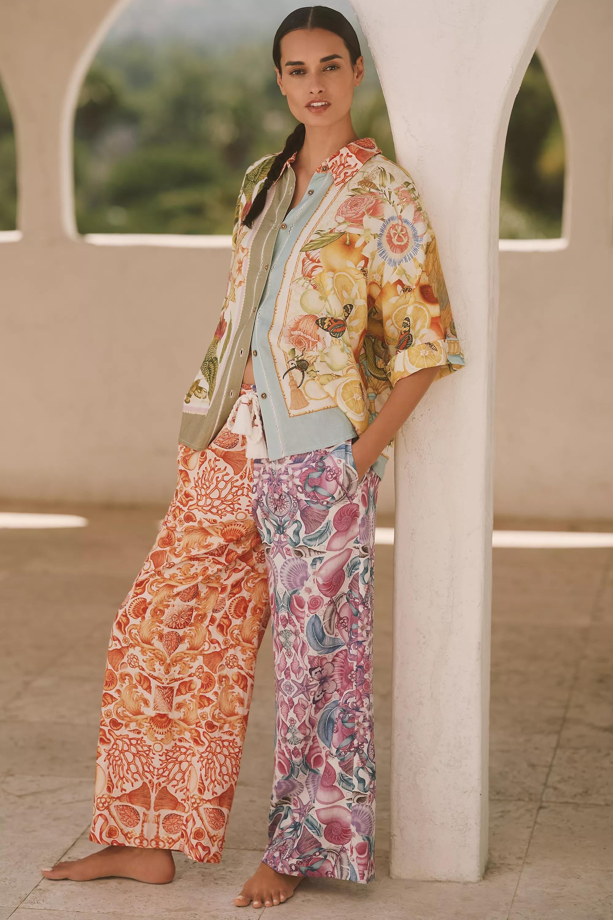 Emily Carter X Celandine Printed Linen Shirt, Multicolour, A501_0090, large image number 1