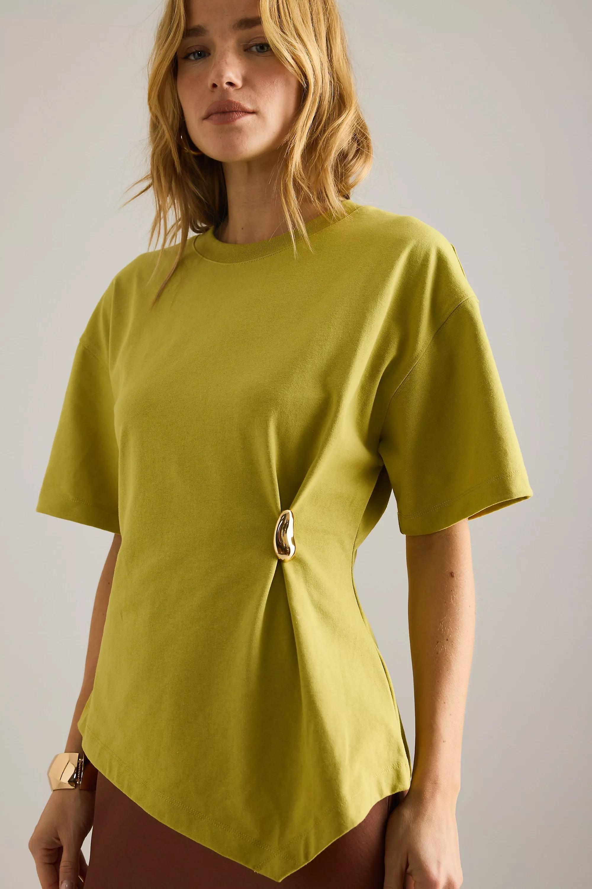 By Anthropologie Waisted Hardware T-Shirt, Green, A501_0030, large image number 0