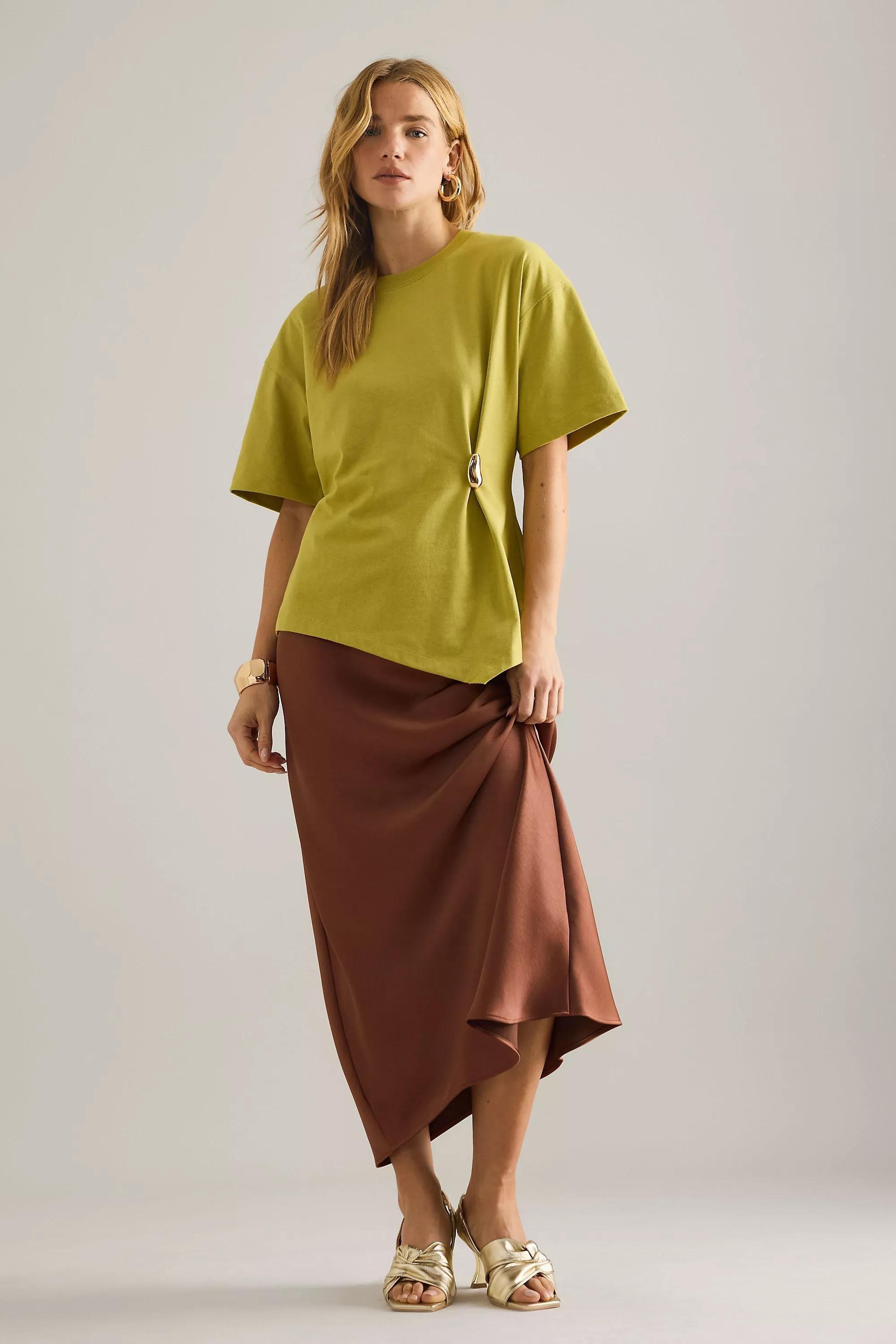 By Anthropologie Waisted Hardware T-Shirt, Green, A501_0030, large image number 2