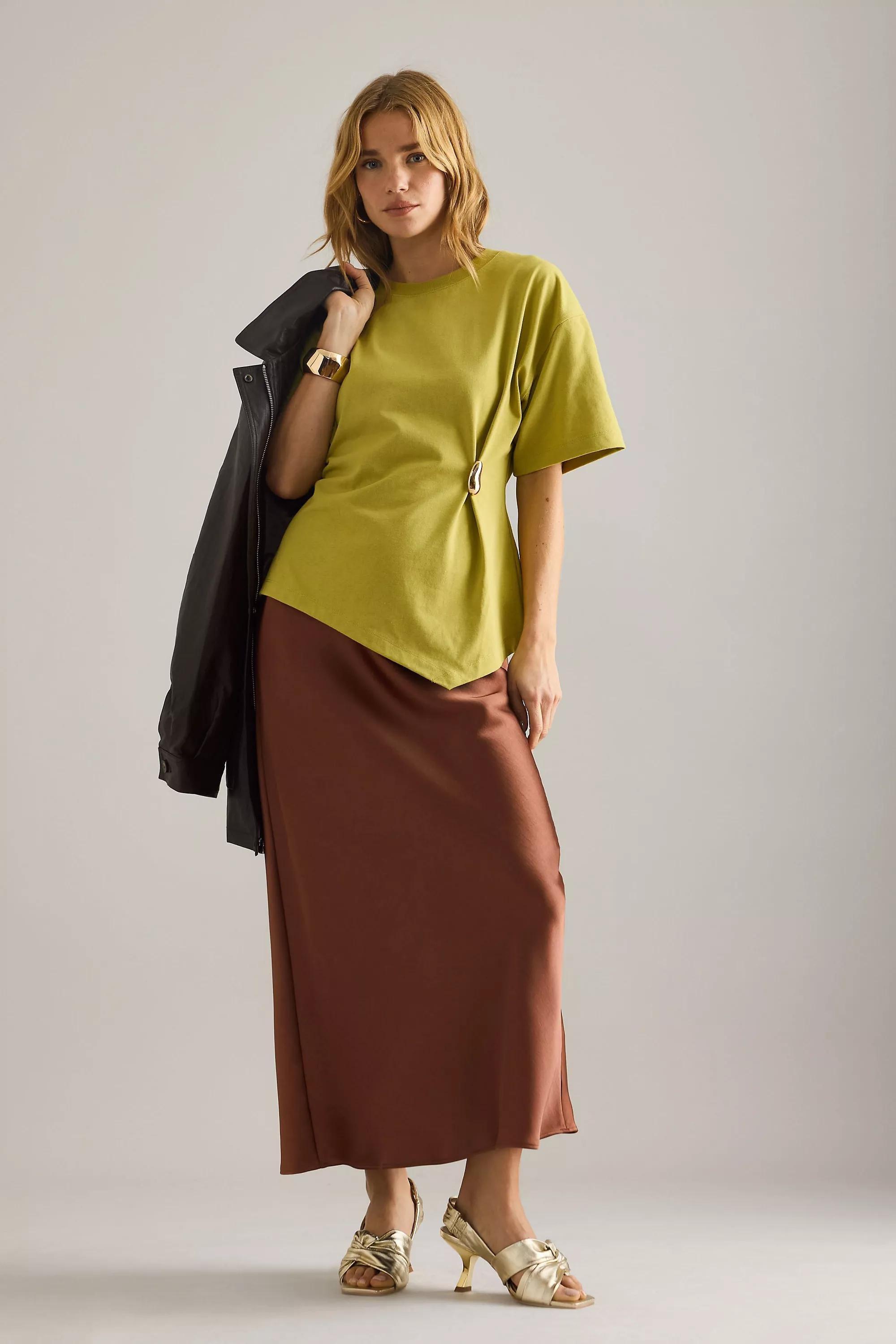 By Anthropologie Waisted Hardware T-Shirt, Green, A501_0030, large image number 4