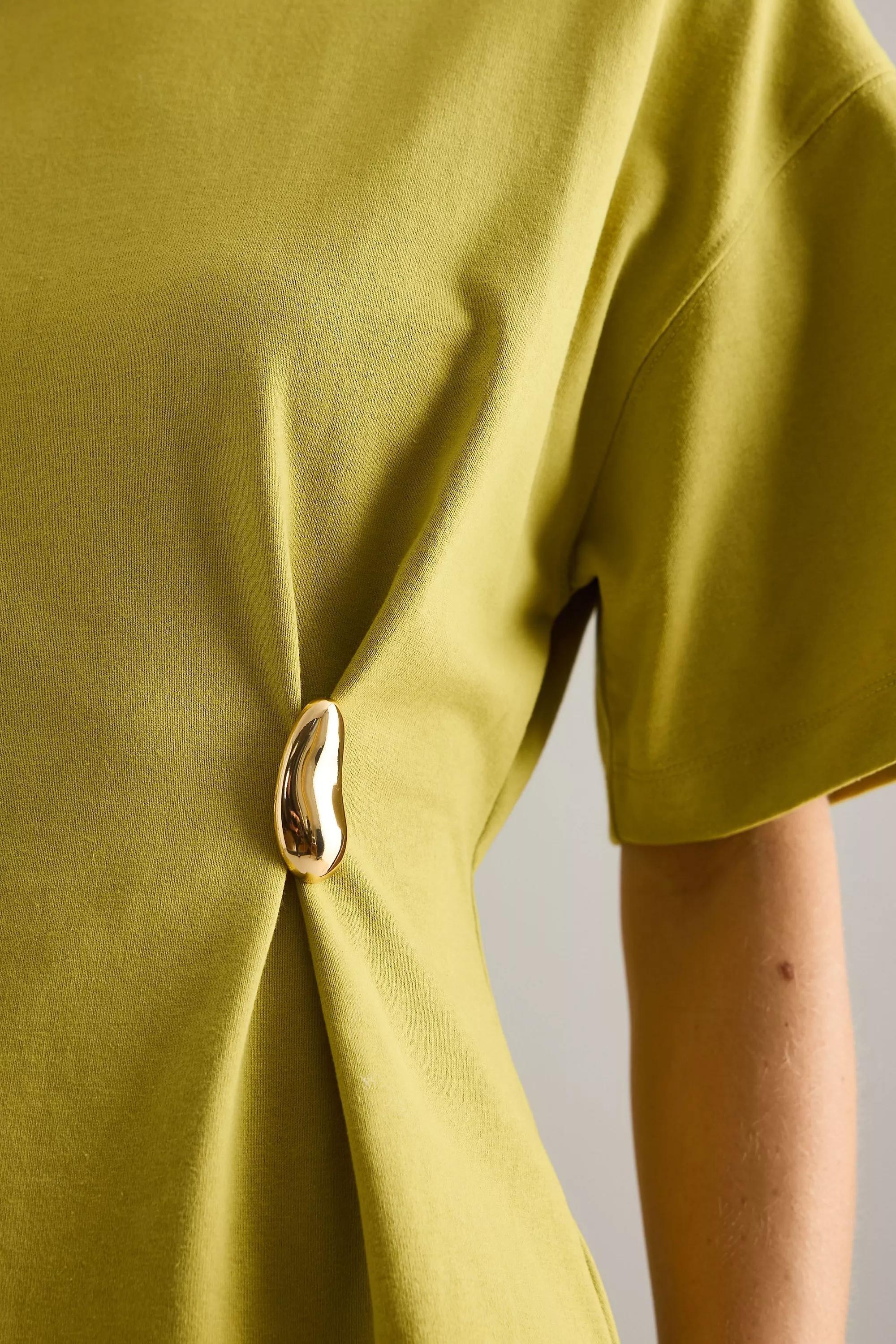 By Anthropologie Waisted Hardware T-Shirt, Green, A501_0030, large image number 5