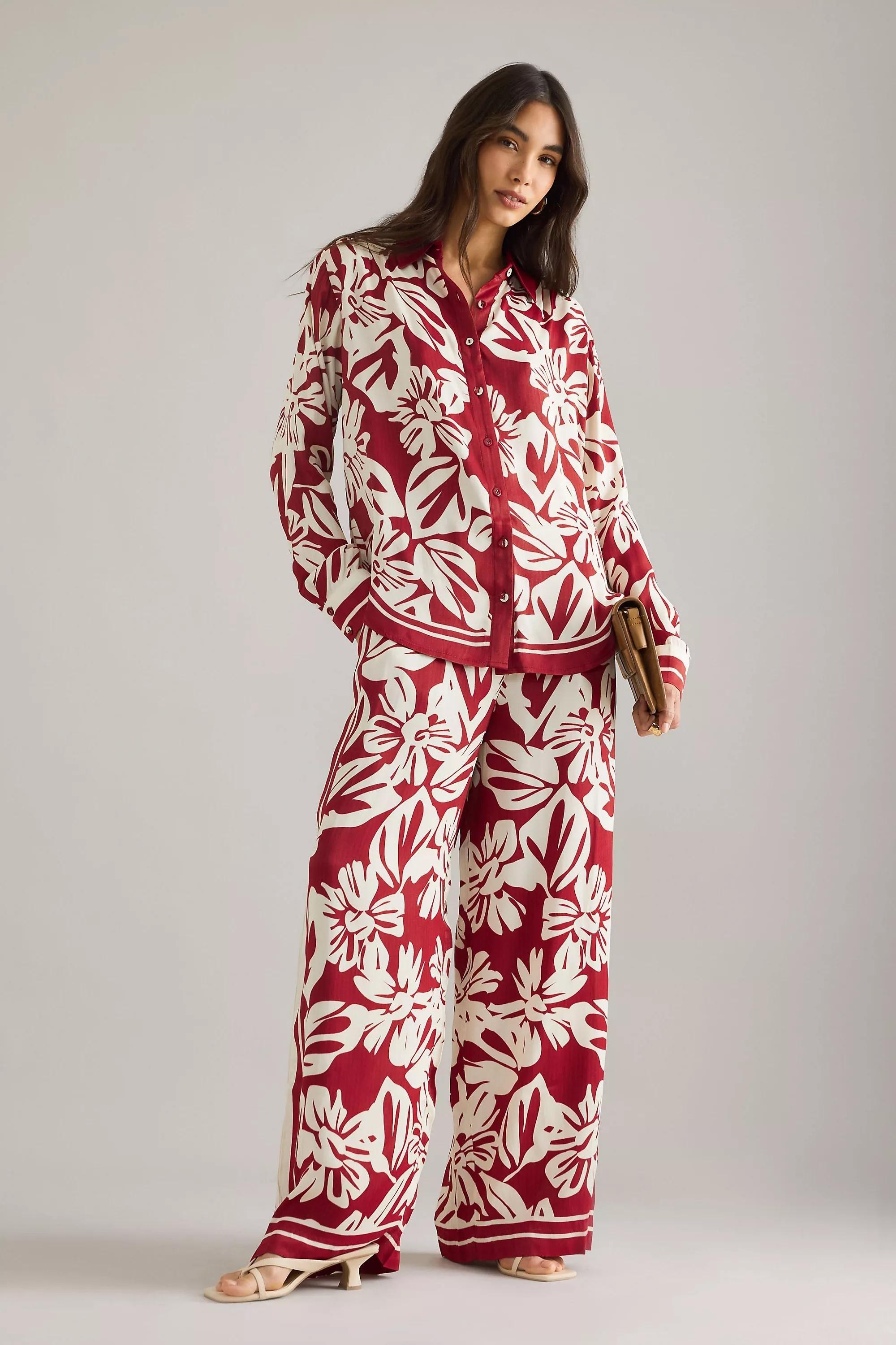 Fe Blooming Floral Shirt, Burgundy, A501_0259, large image number 4