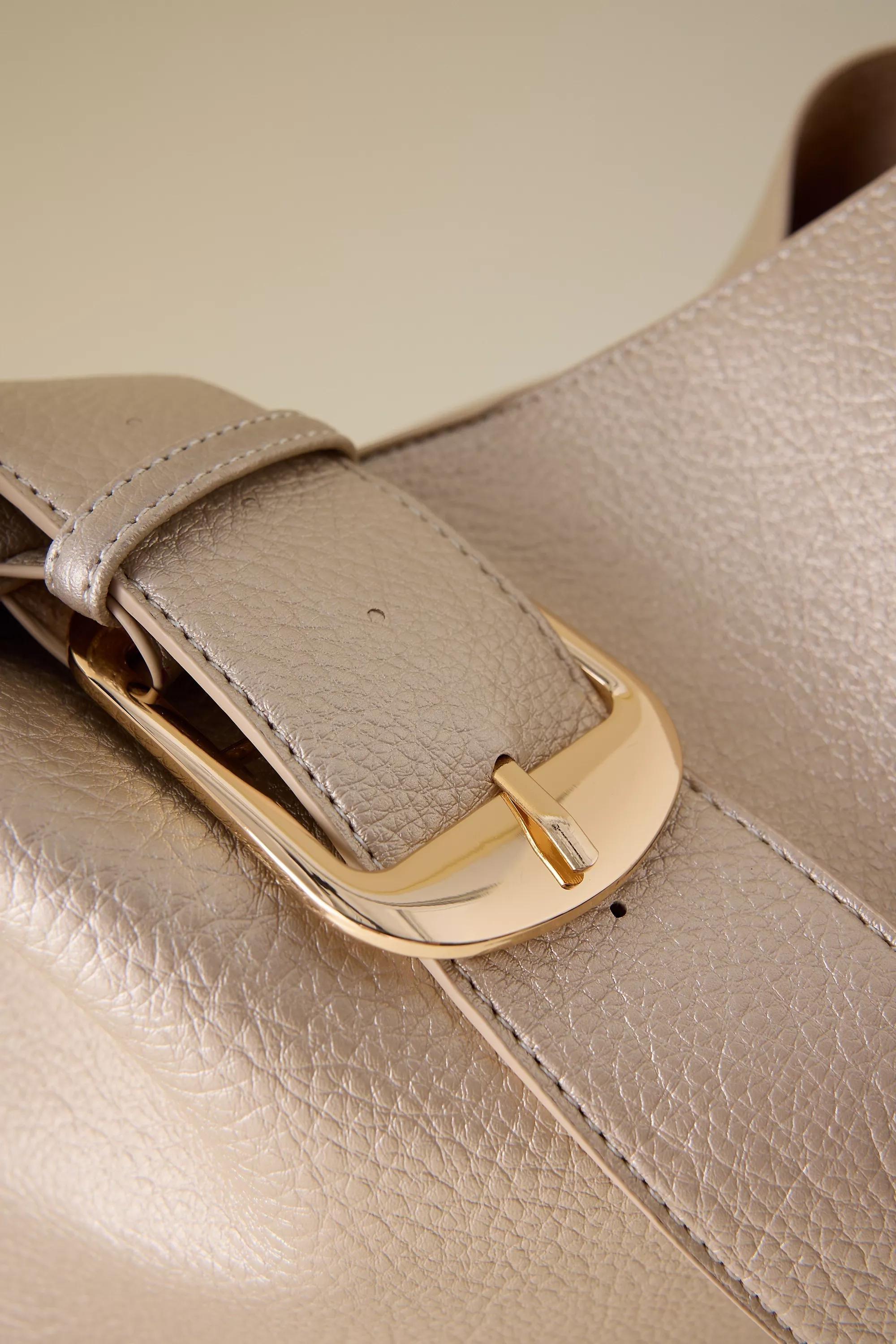 Faux-Leather Slouchy Tote Bag, Gold, A501_0070, large image number 2