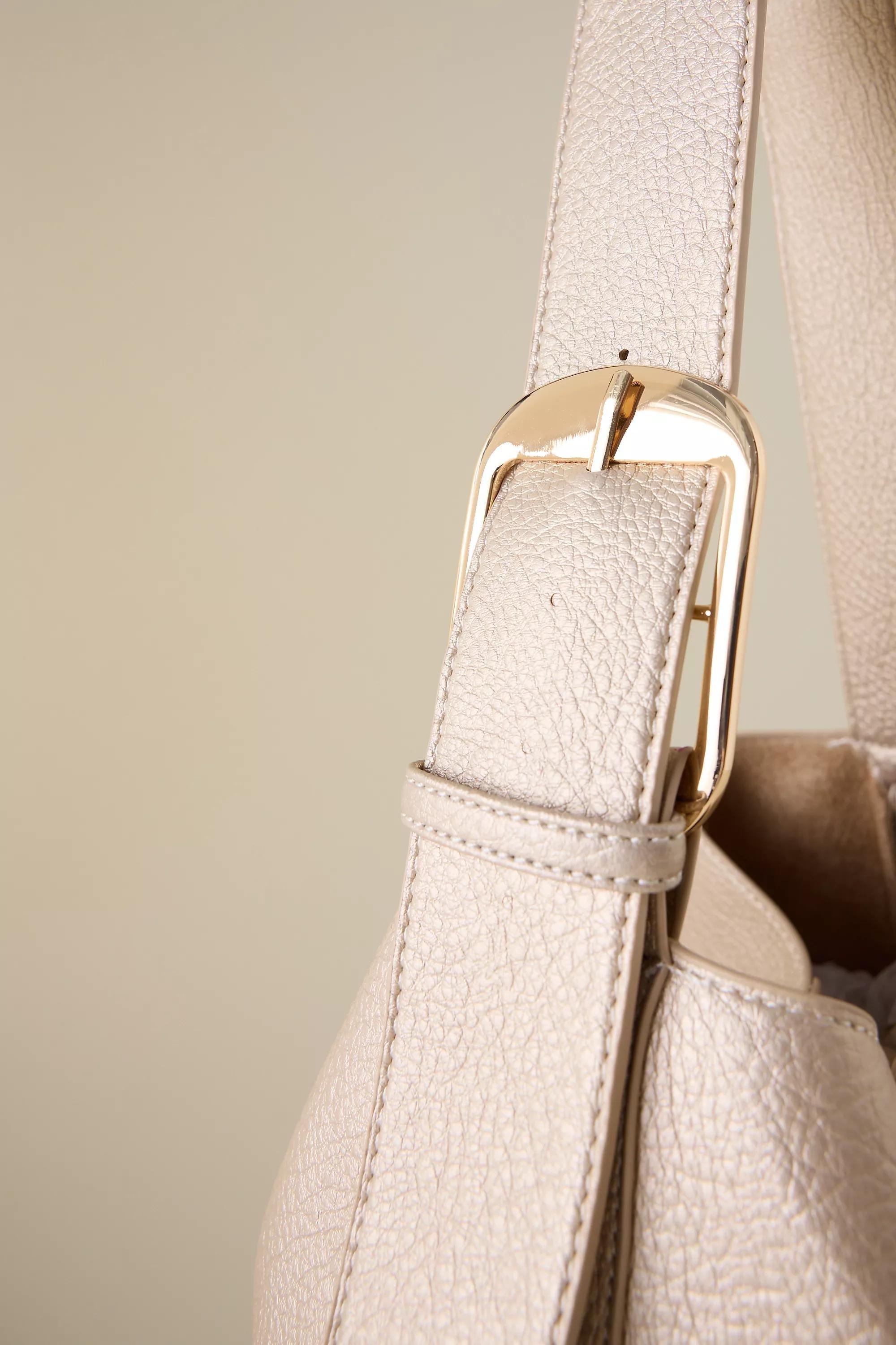 Faux-Leather Slouchy Tote Bag, Gold, A501_0070, large image number 4