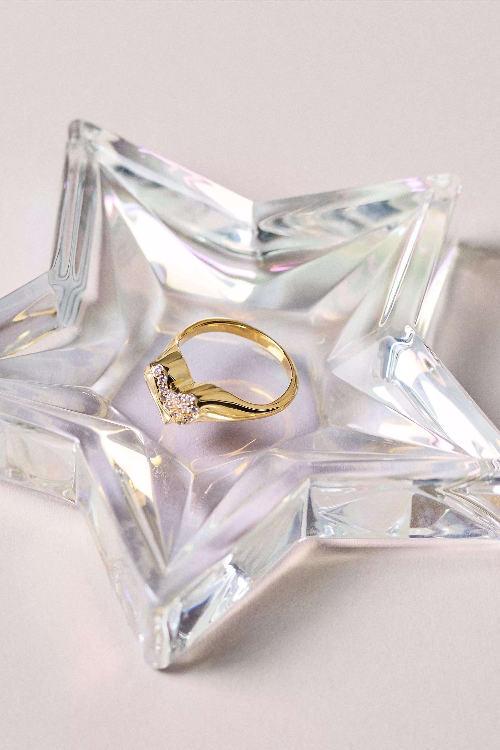 Cut Glass Trinket Dish, Transparent, A501_0100, large image number 3