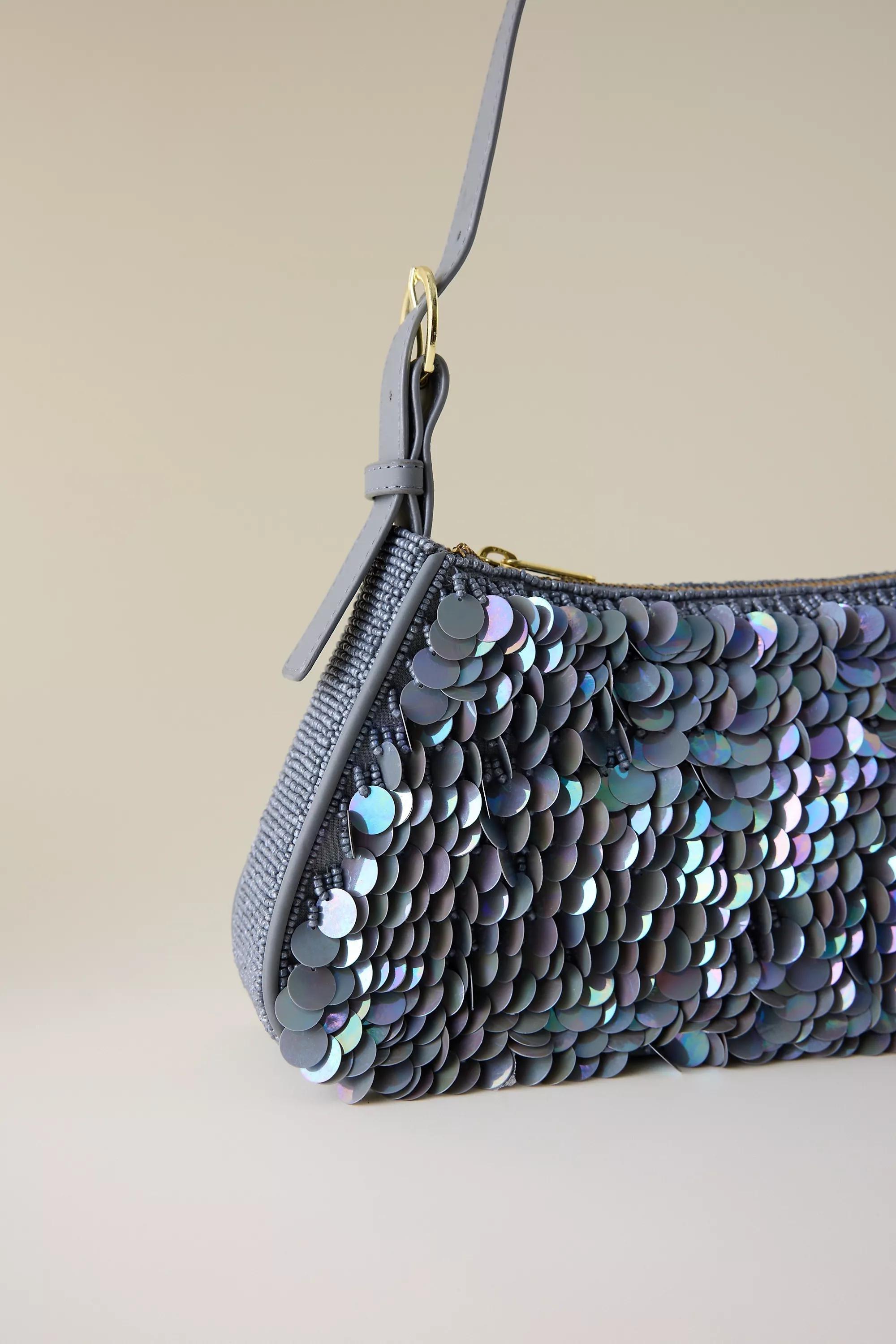 Sequin Shoulder Bag, Blue, A501_0004, large image number 1