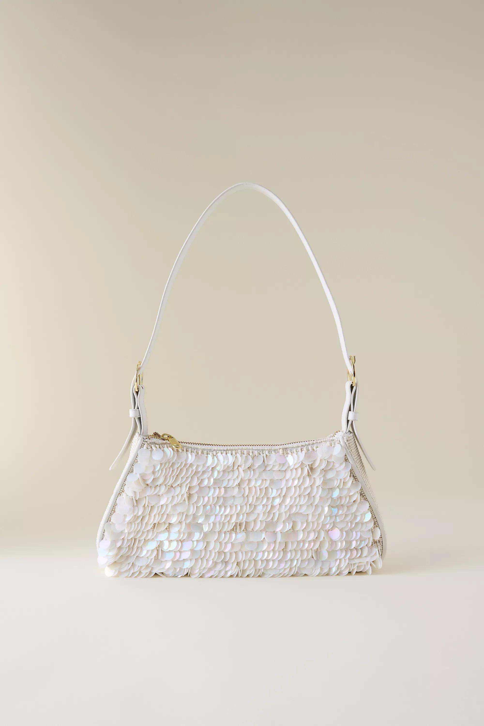 Sequin Shoulder Bag, White, A501_0010, large image number 1