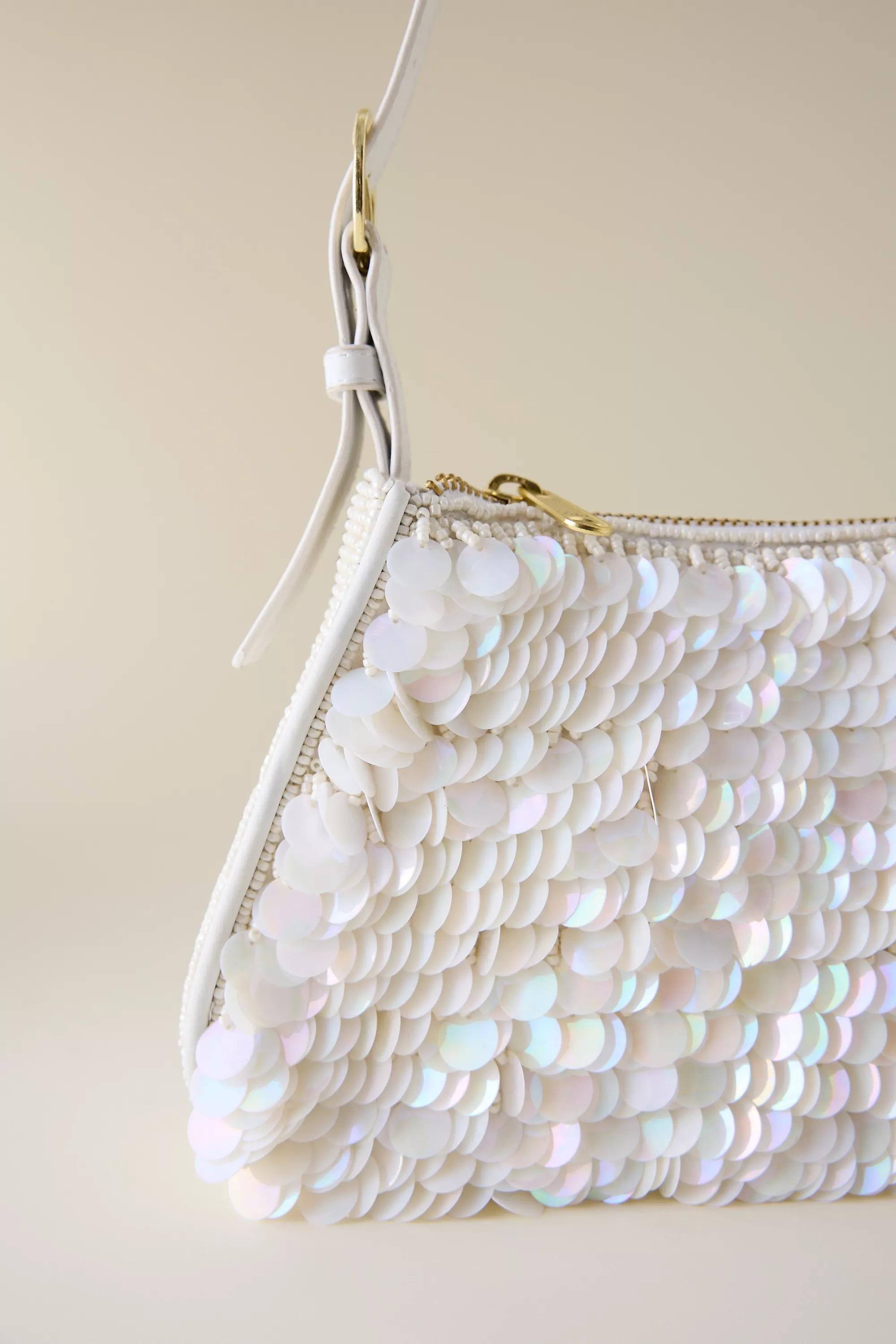 Sequin Shoulder Bag, White, A501_0010, medium