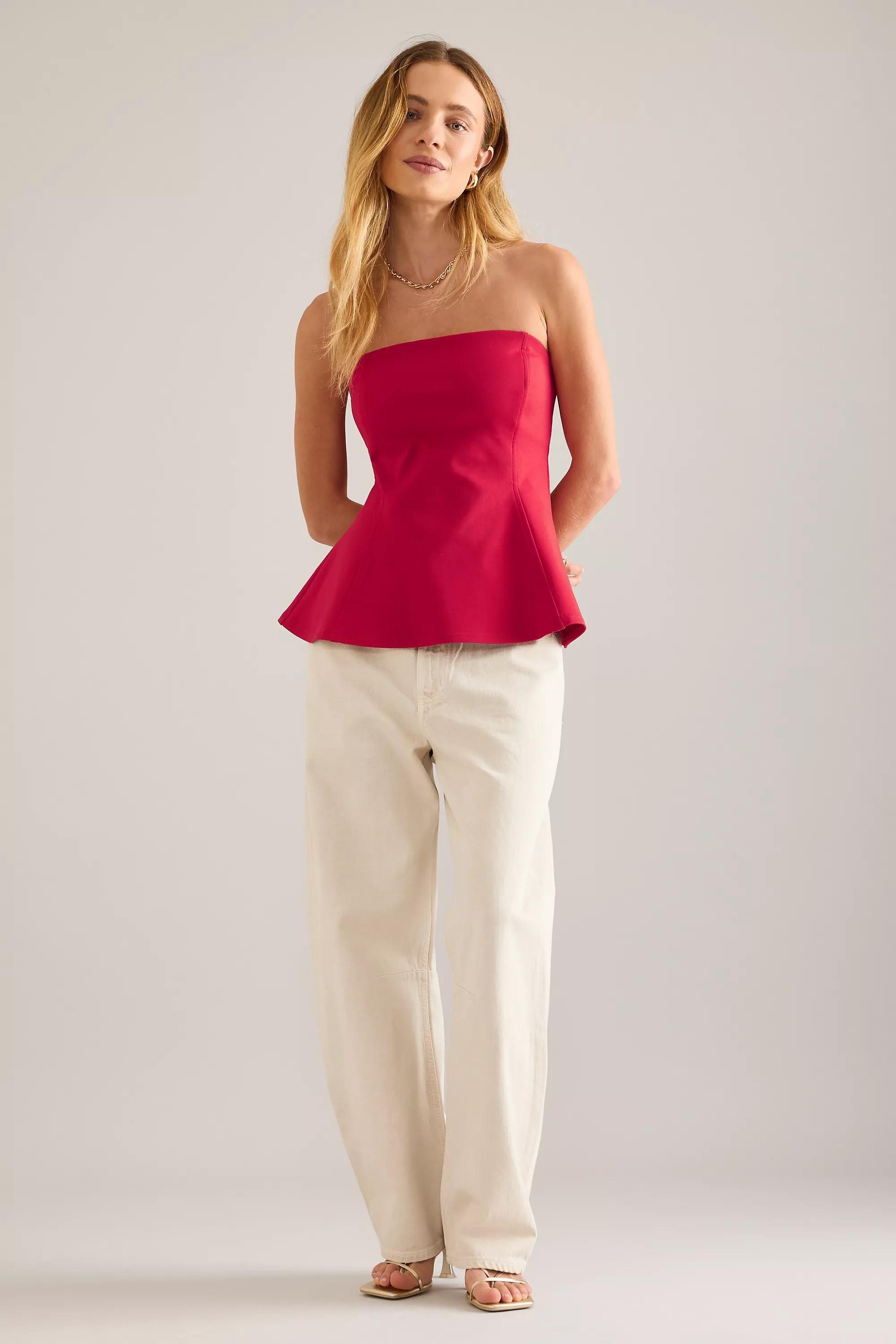 By Anthropologie Hourglass Bandeau Top, Pink, A501_0060, large image number 1