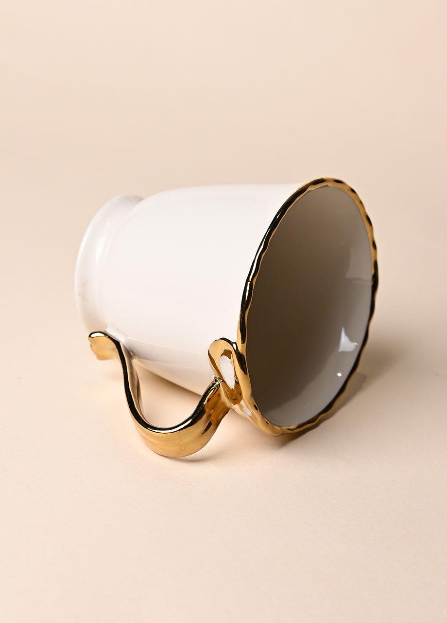 Benedita Bow Stoneware Mug, Gold, A501_0070, medium