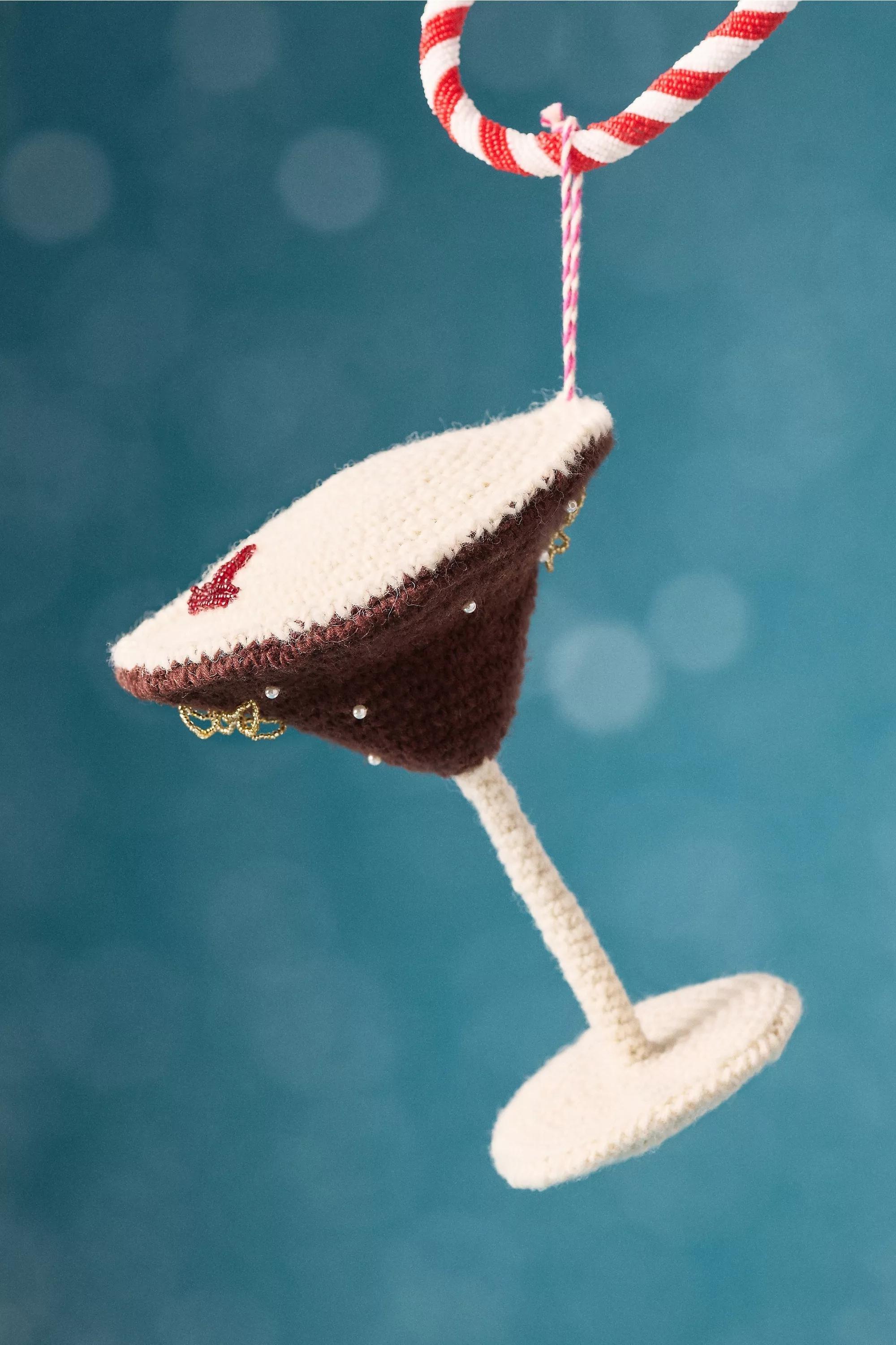 Snacks And Sips Crochet Ornament, Martini, A501_0020, large image number 0