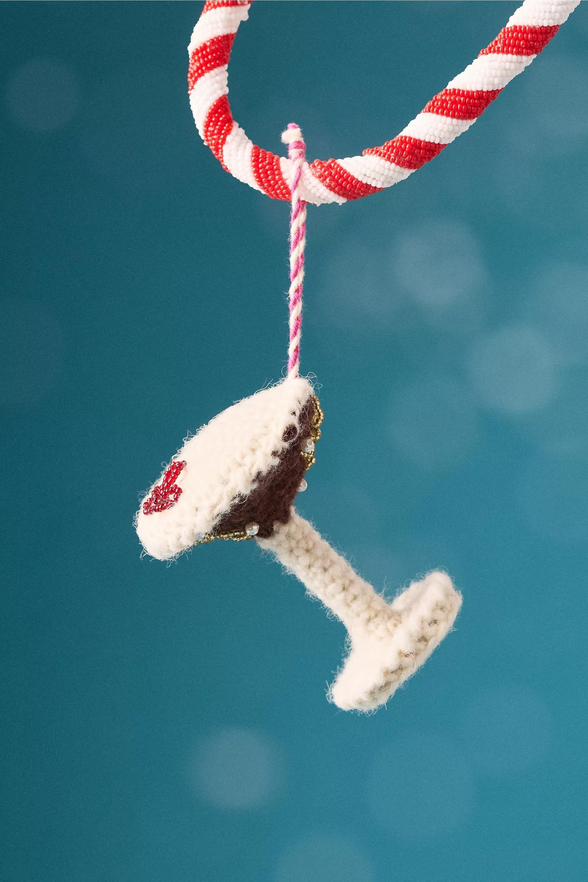 Snacks And Sips Crochet Ornament, Martini, A501_0020, medium