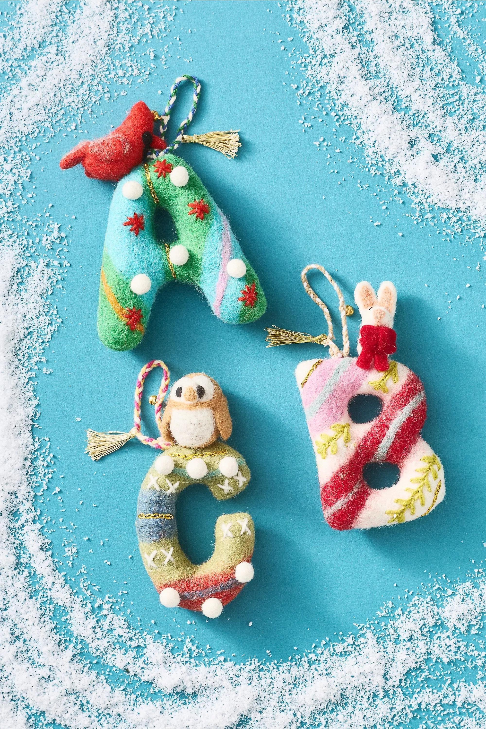 C Forest Friends Monogram Wool Felt Ornament, A501_0903, medium