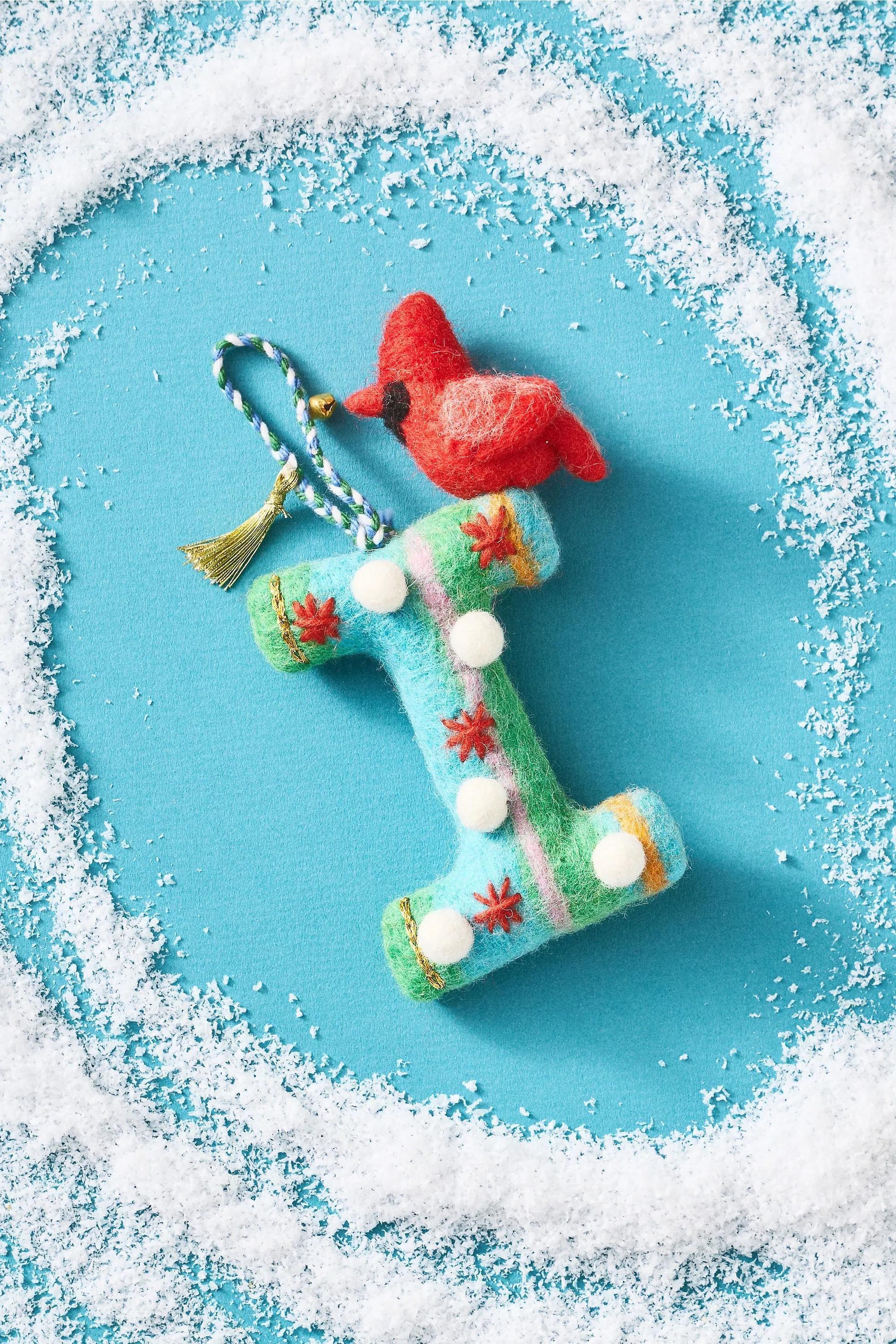 I Forest Friends Monogram Wool Felt Ornament, A501_0909, medium