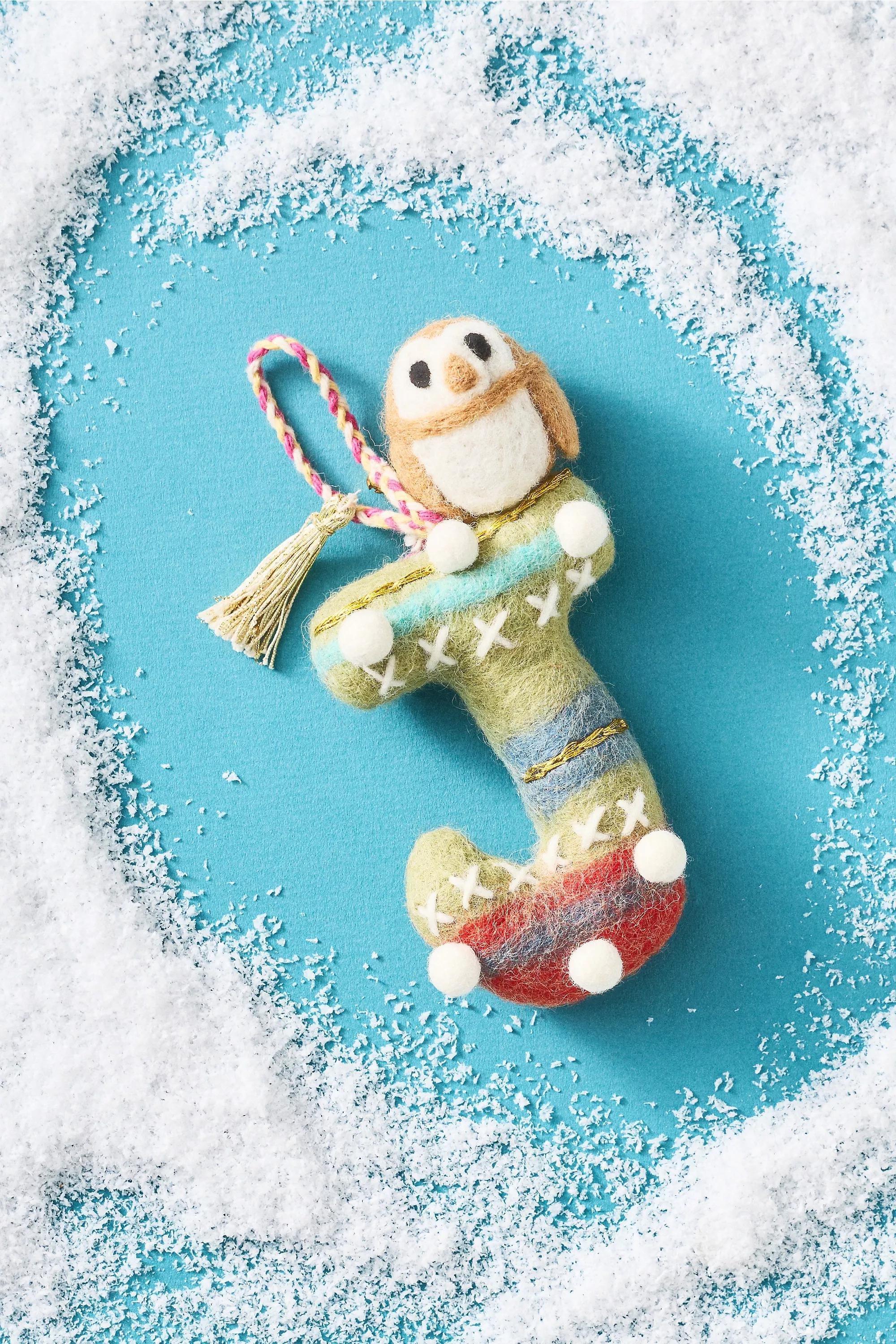 J Forest Friends Monogram Wool Felt Ornament, A501_0910, large image number 0