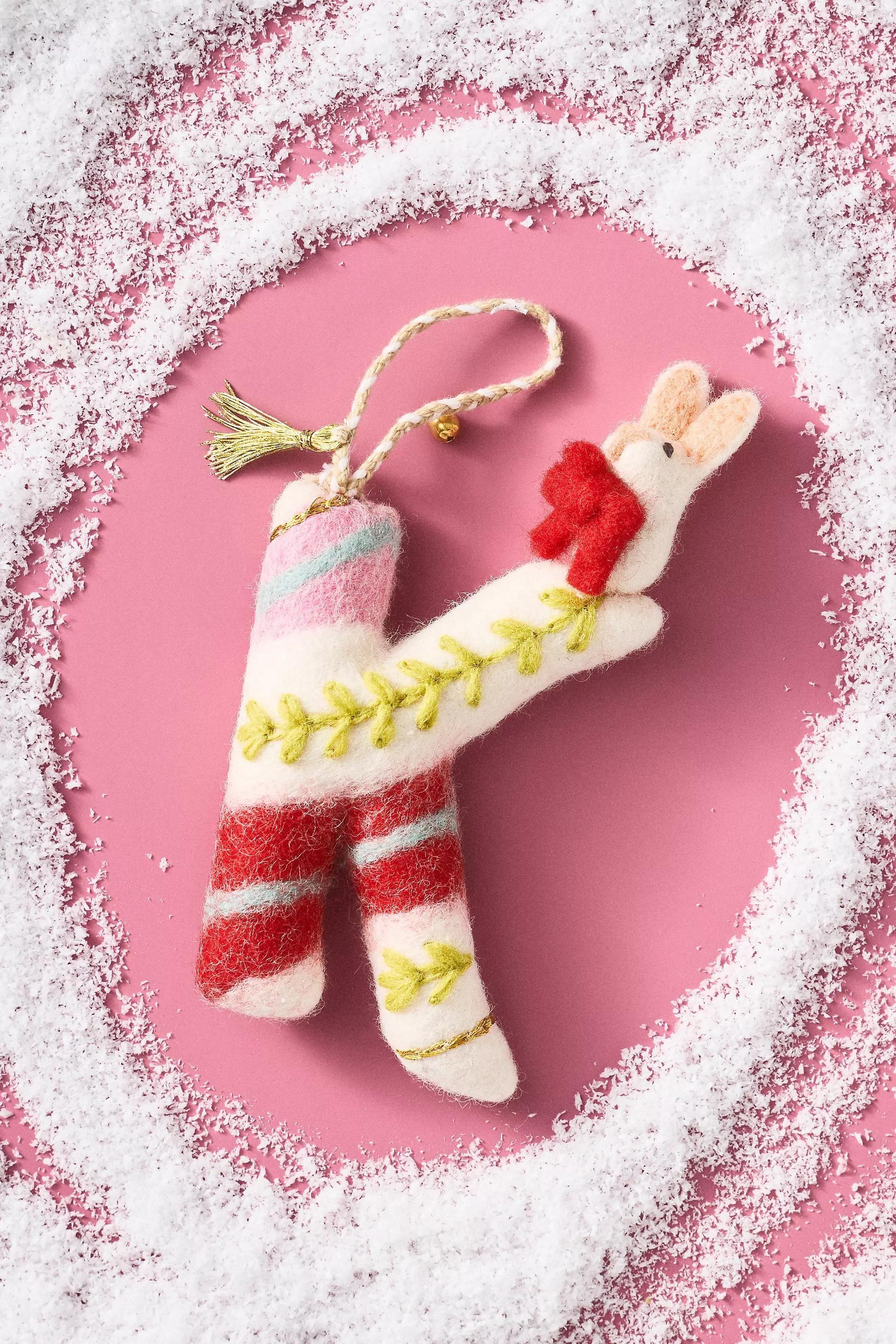K Forest Friends Monogram Wool Felt Ornament, A501_0911, medium