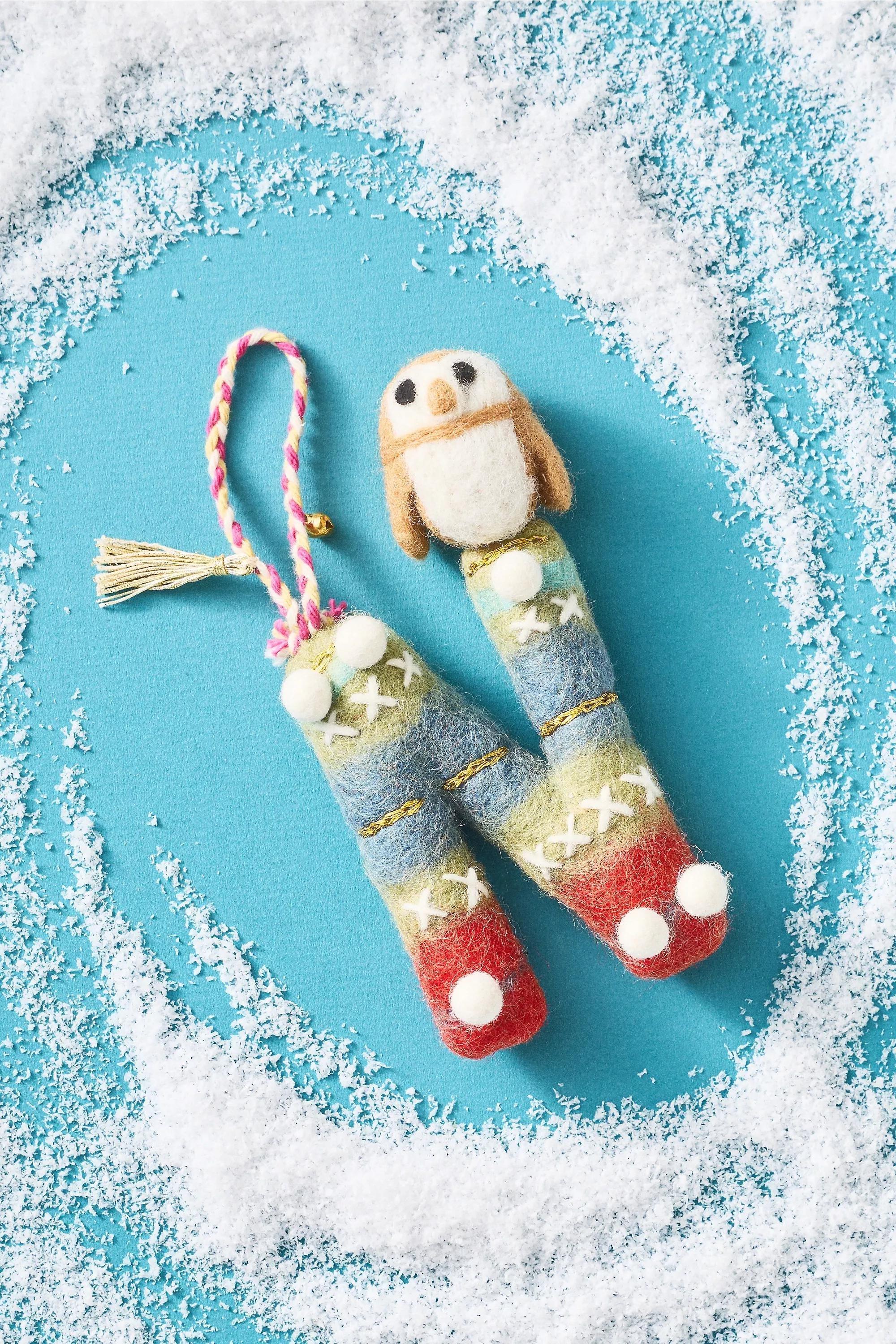 N Forest Friends Monogram Wool Felt Ornament, A501_0914, large image number 0