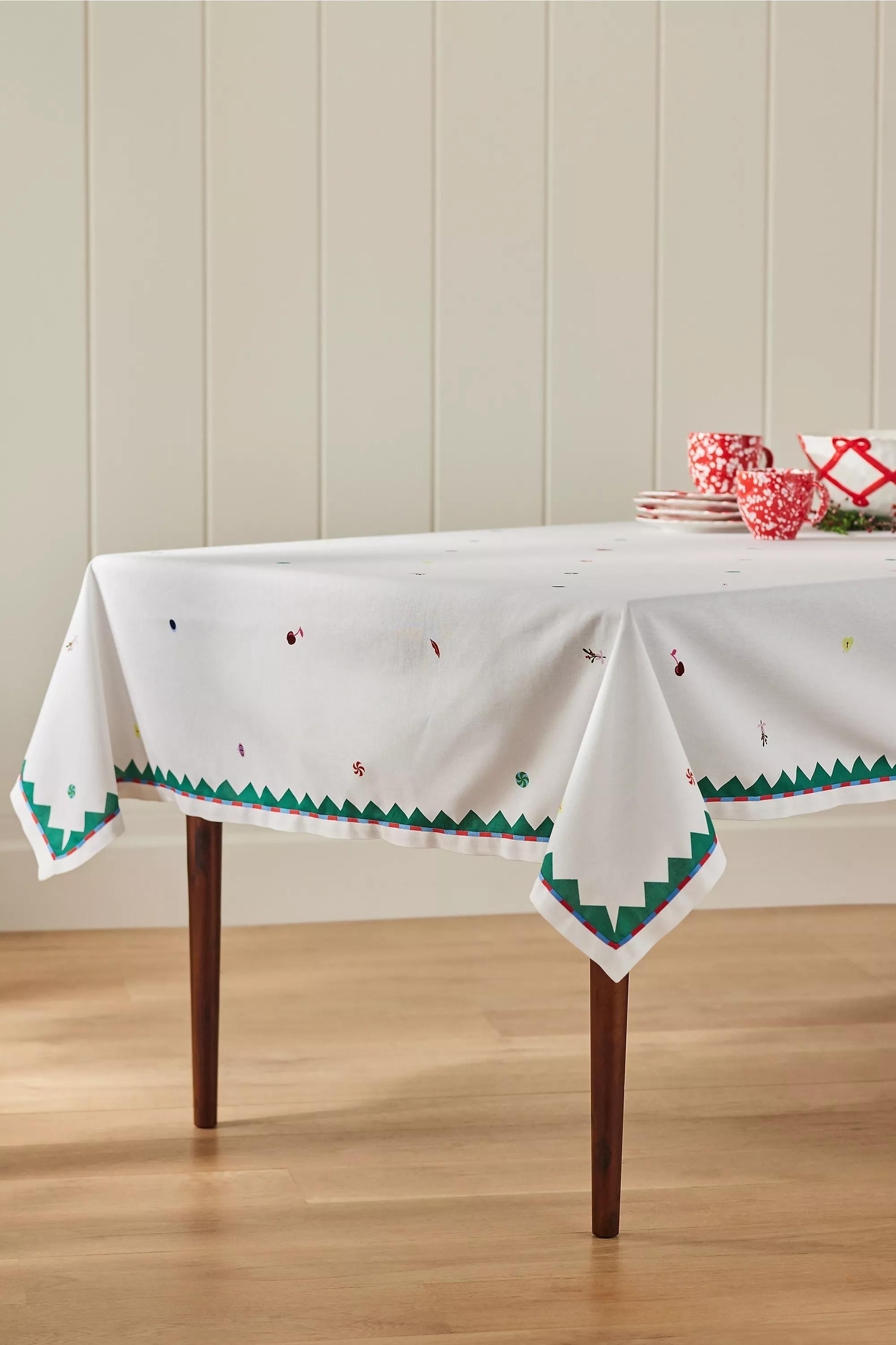 Medora Cotton Tablecloth, White, A501_0010, medium