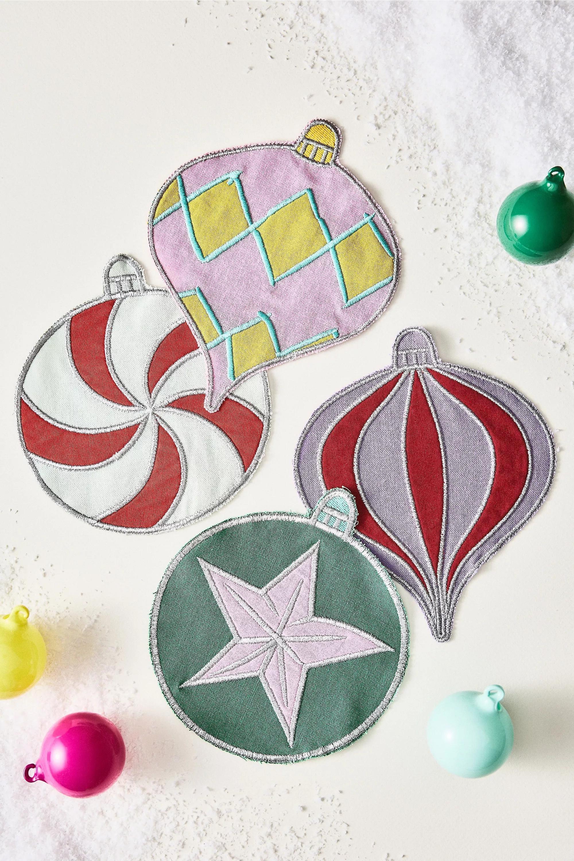 Tinsel Cocktail Napkins, Set Of 4, Multicolour, A501_0000, large image number 0