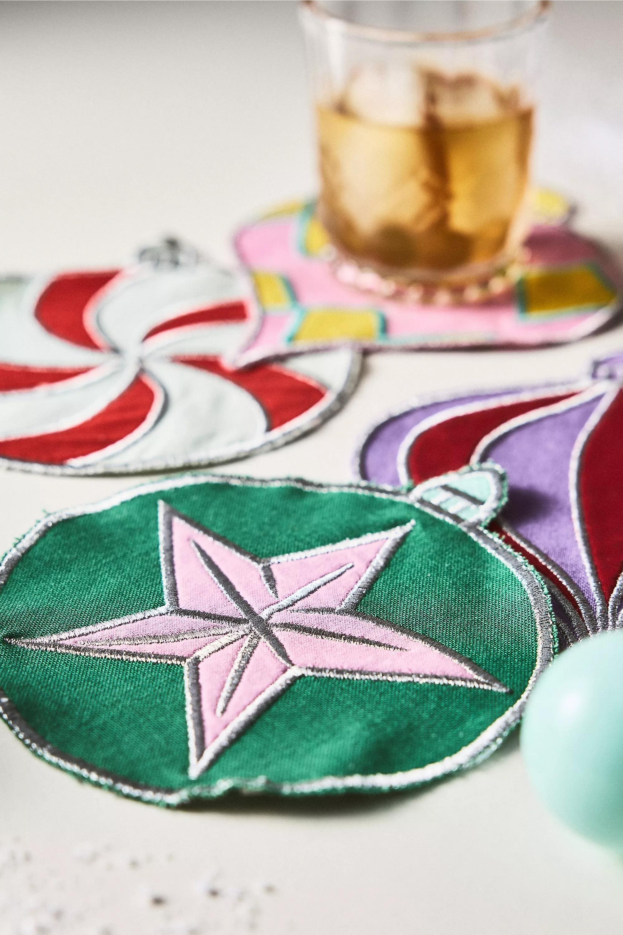 Tinsel Cocktail Napkins, Set Of 4, Multicolour, A501_0000, large image number 1