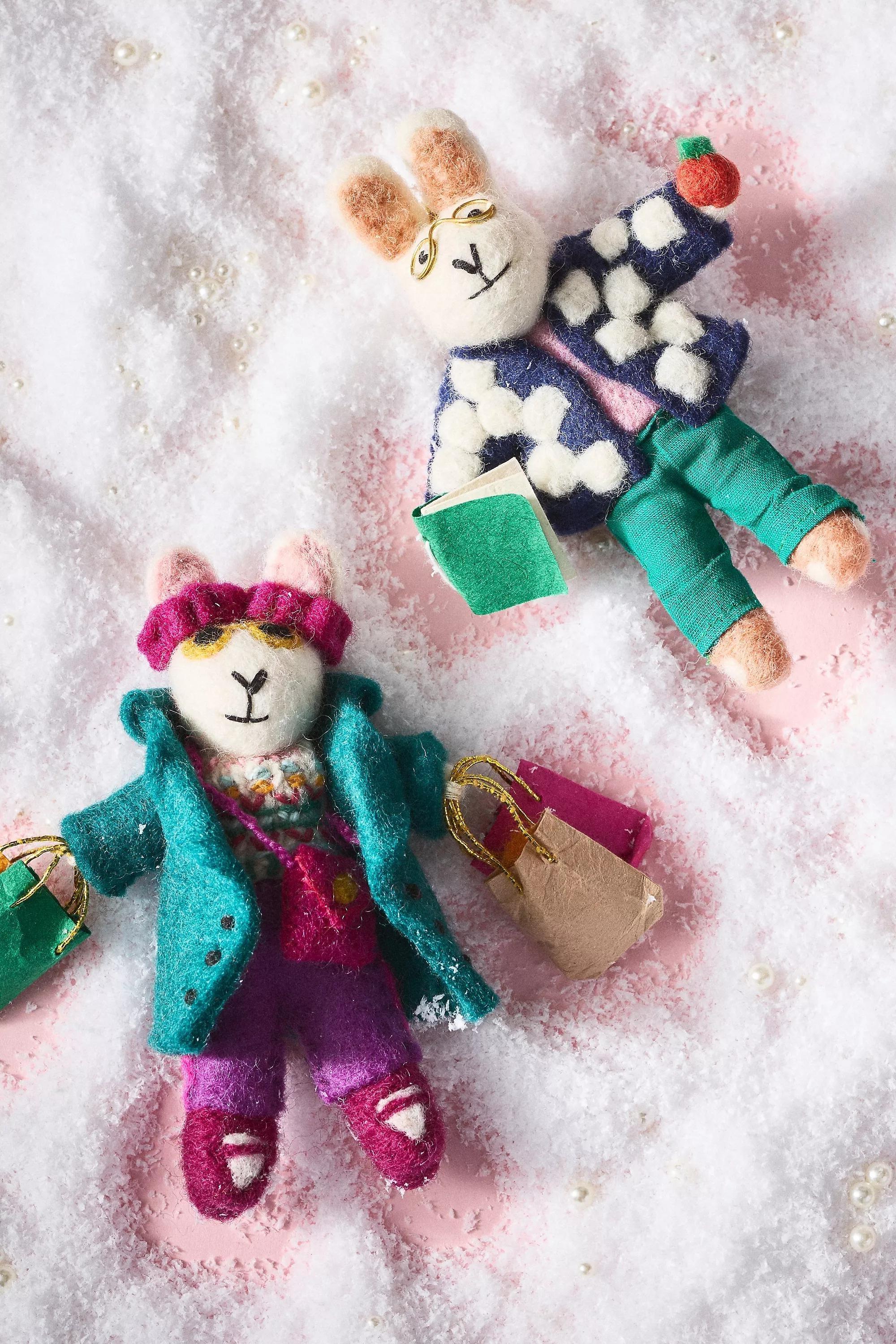 Busy Bunny Felt Ornament, Teacher, A501_0014, large image number 1