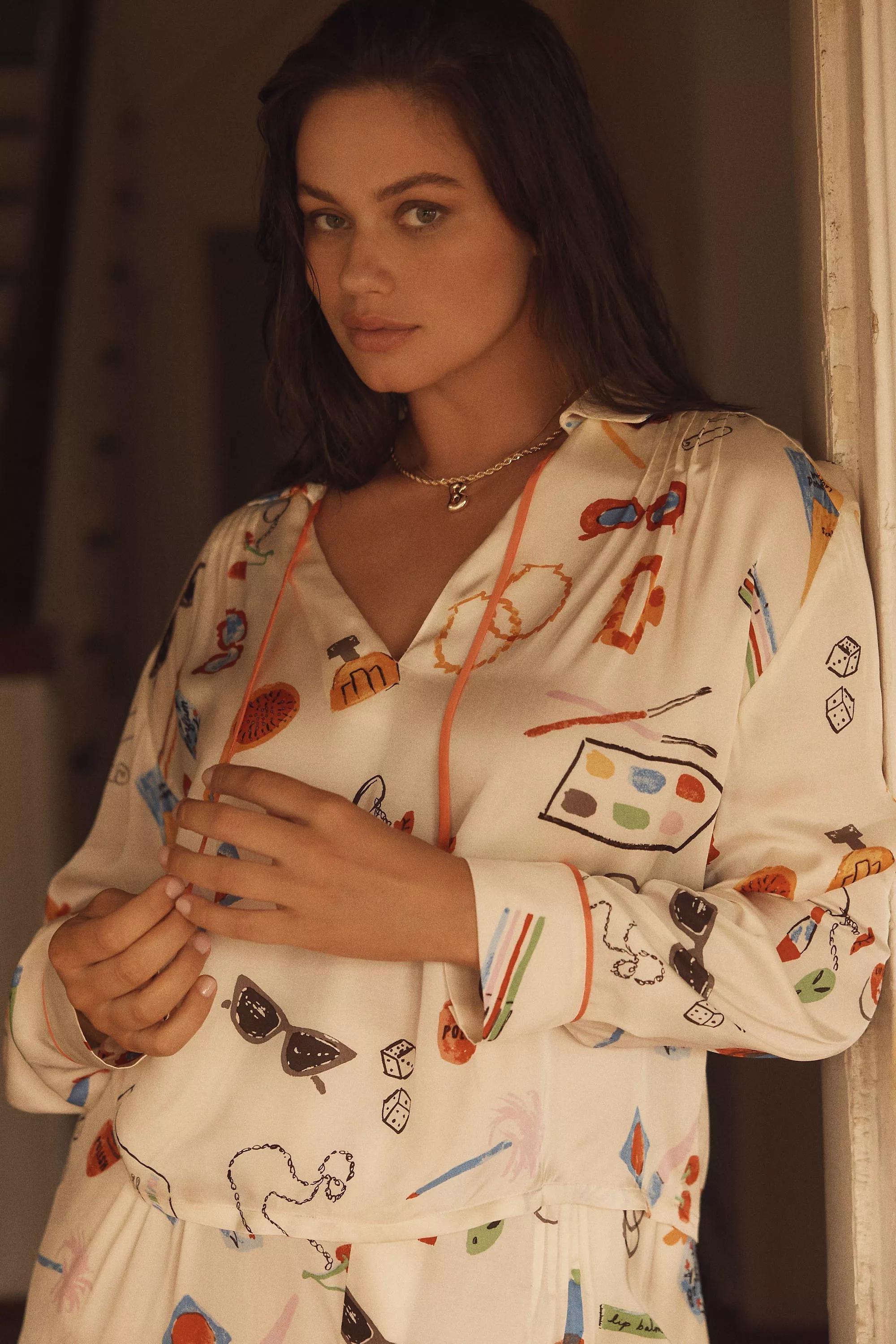 Combo Lyrebird X Phthalo Ruth Silky Pullover Top, Ivory, , large image number 4