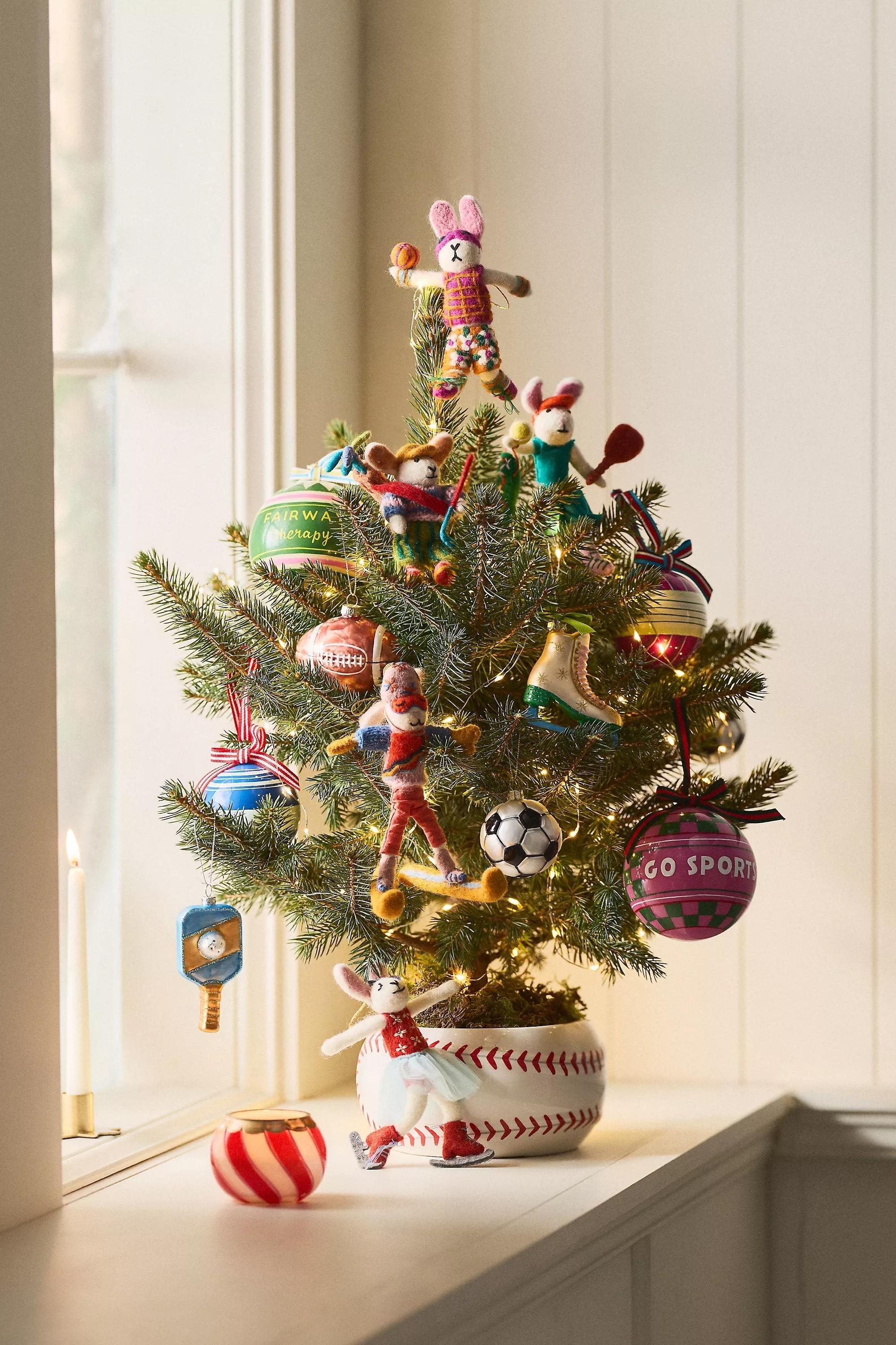 Sporty Bunny Felt Ornament, Green, A501_0030, large image number 2