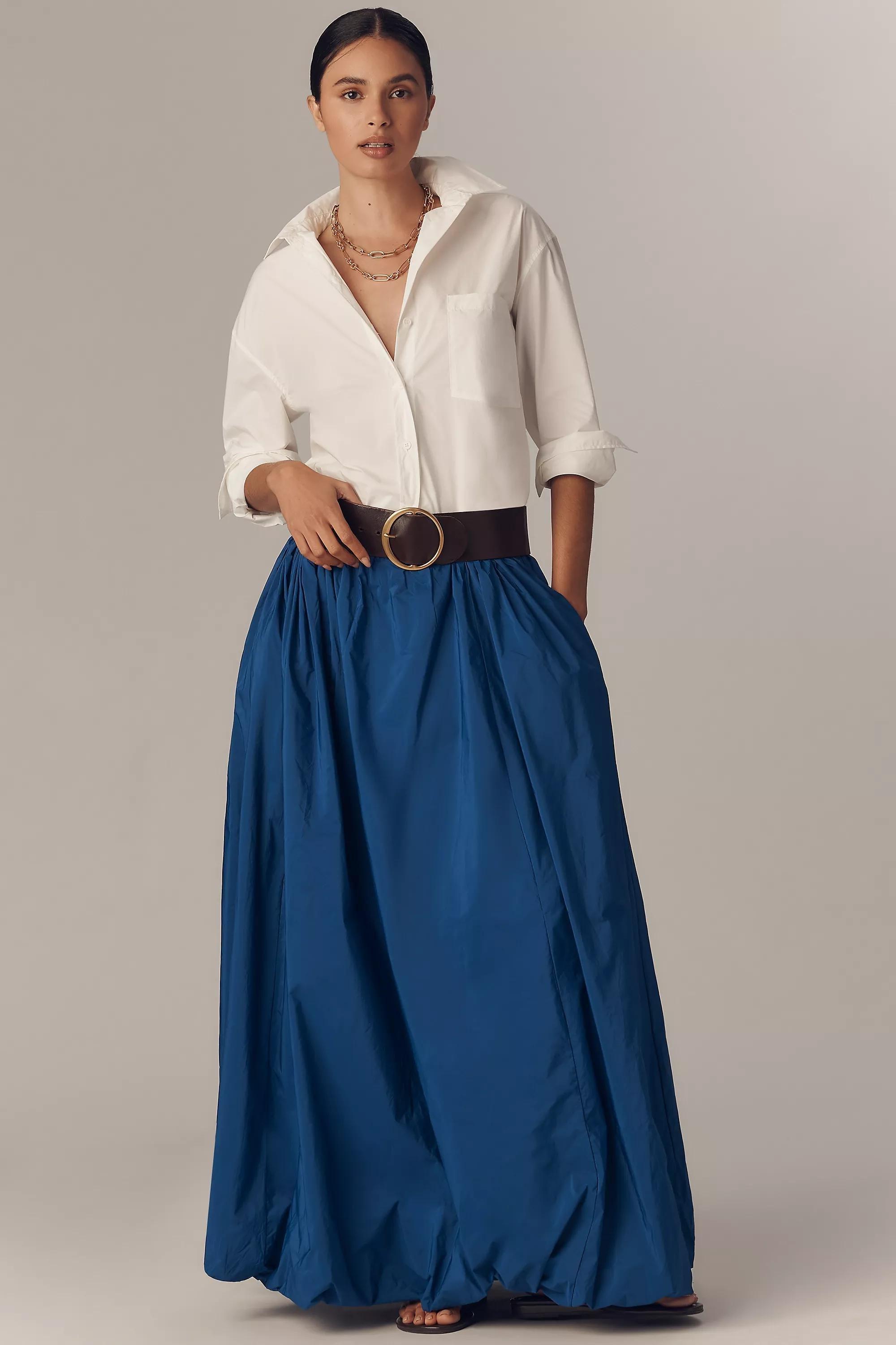 By Maeve Bubble-Hem Maxi Skirt, Blue, A501_0040, large image number 0