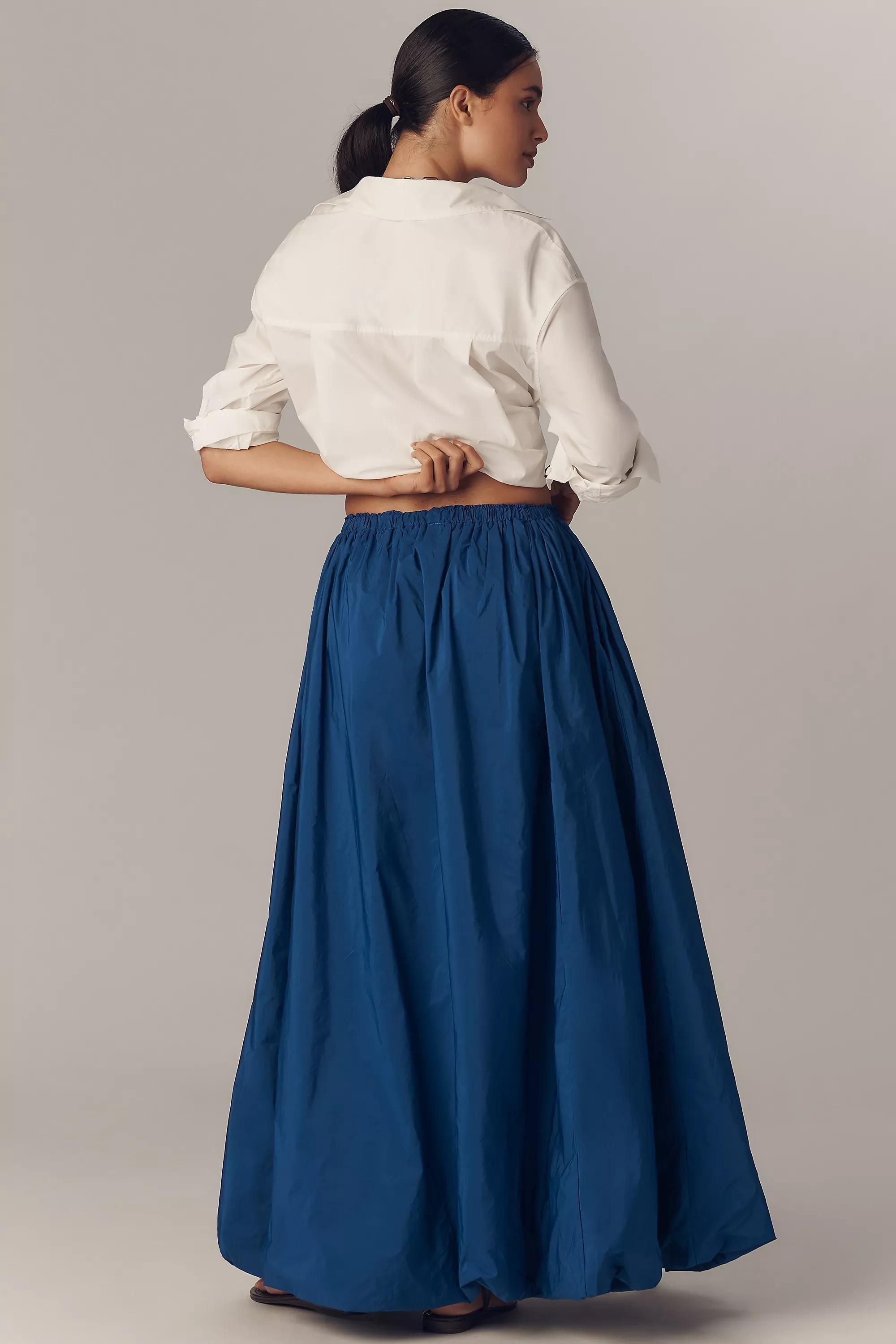 By Maeve Bubble-Hem Maxi Skirt, Blue, A501_0040, large image number 1