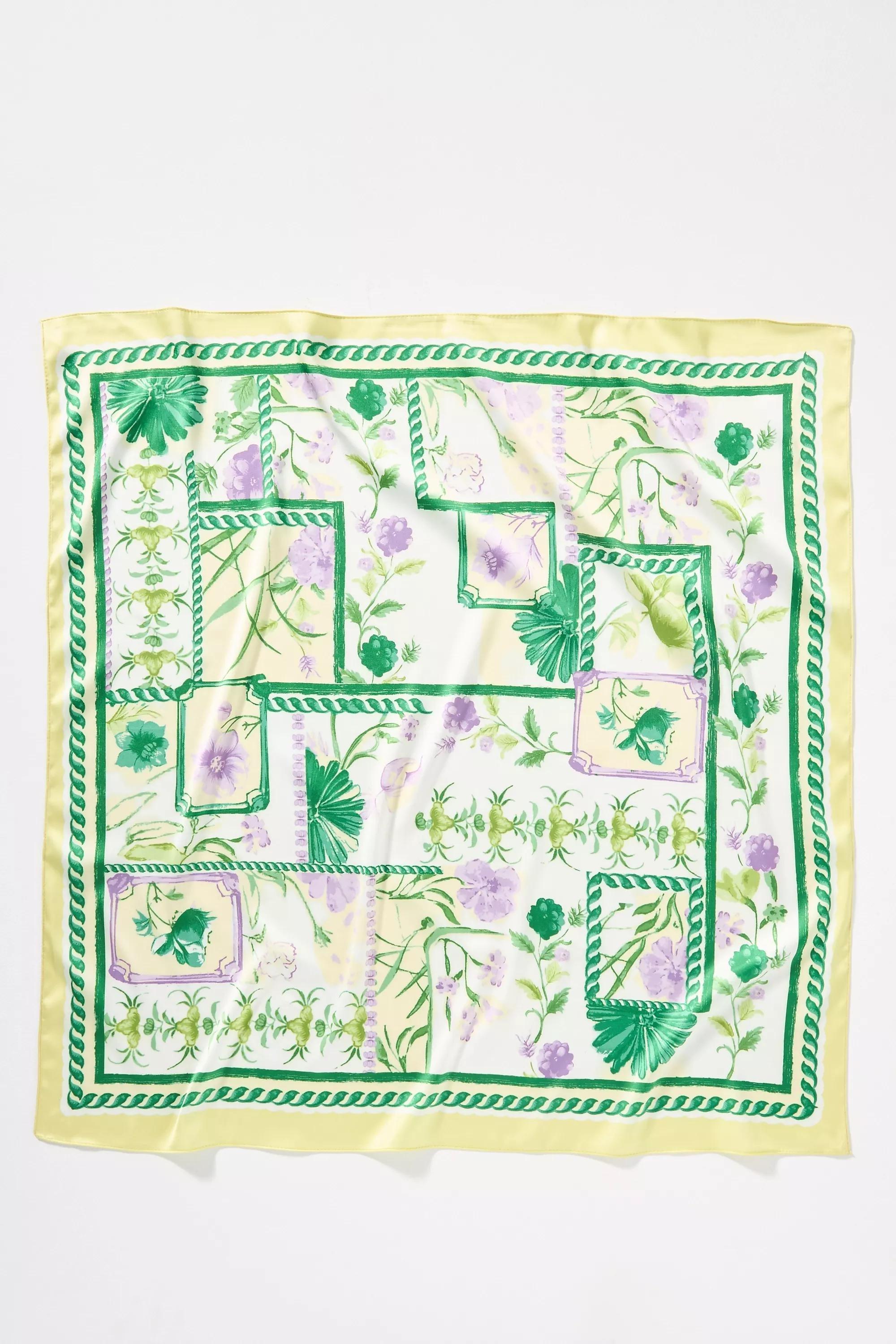 By Gardenia Floral Headscarf, Purple, A501_0059, large image number 1