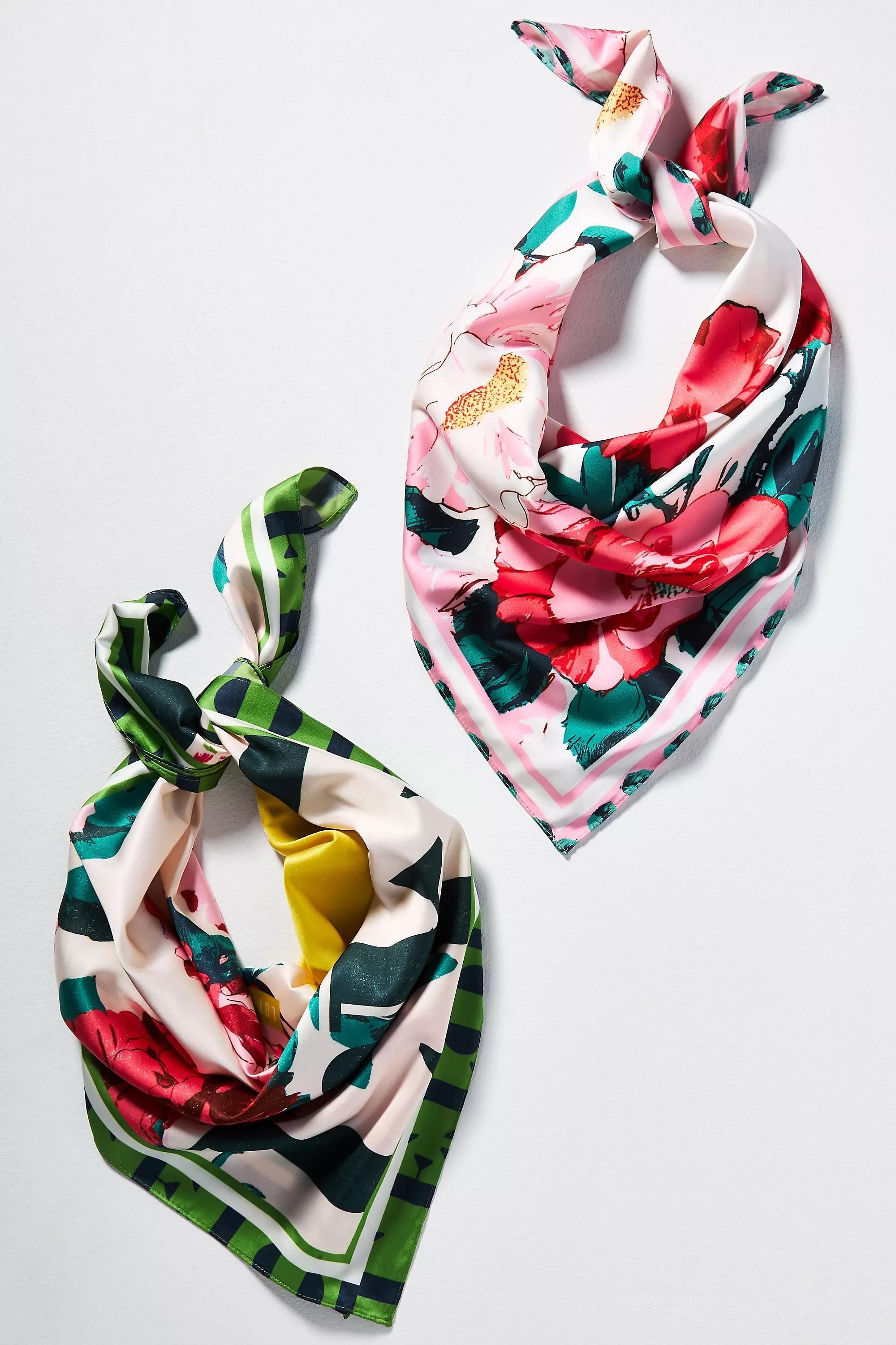 By Gardenia Floral Headscarf, Pink, A501_0066, large image number 1