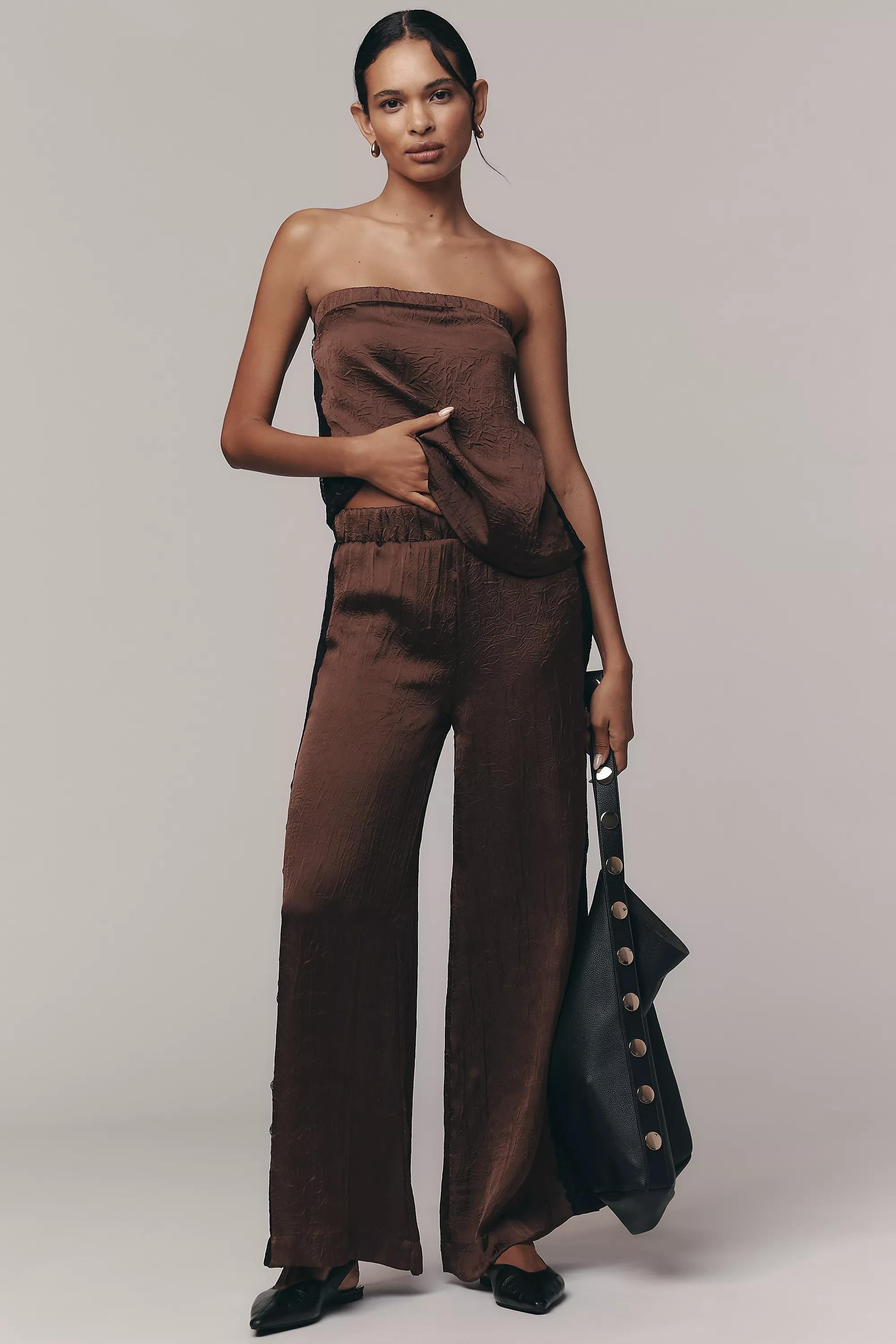 By Anthropologie Strapless Textured Top, Brown, A501_0020, large image number 2